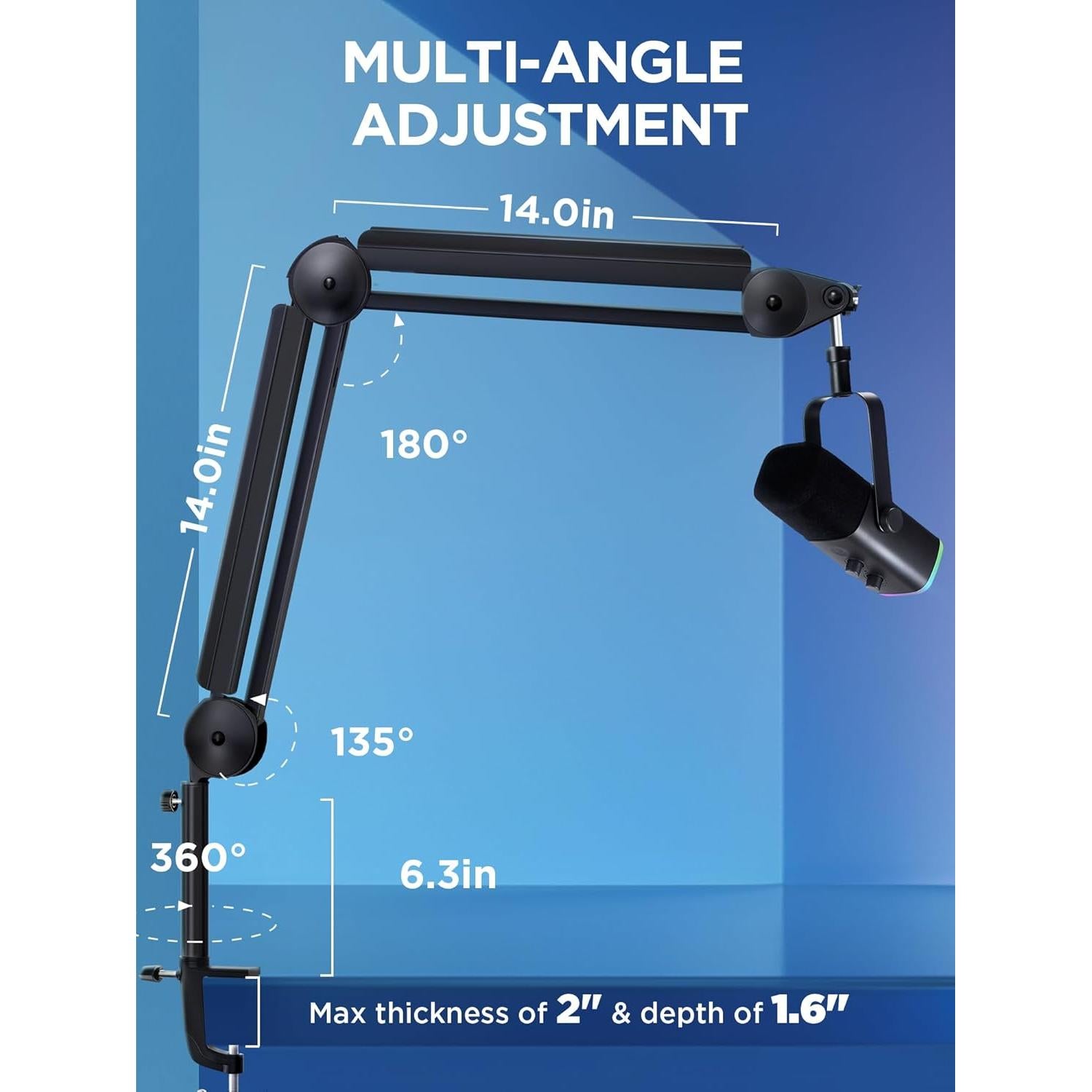 Soporte de Micrófono InnoGear Brazo Boom Ajustable 1.59 kg