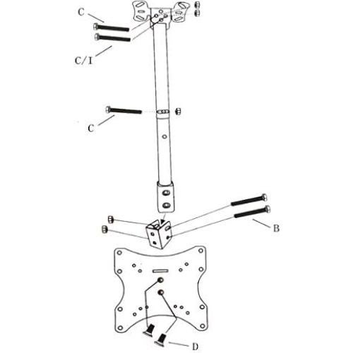 Soporte de Techo Ajustable para TV mvpmounts 14-42" hasta 30kg