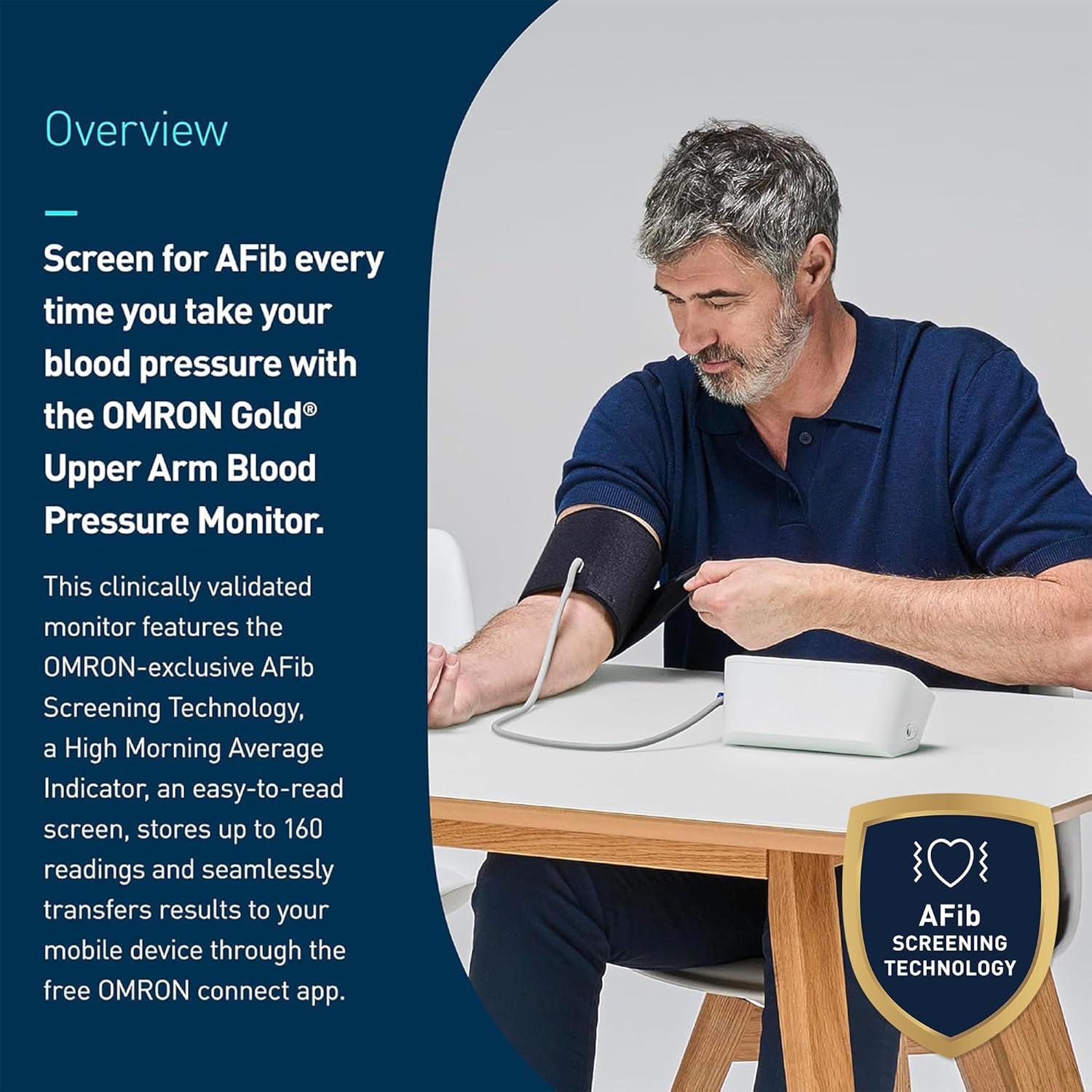 Monitor de Presión Arterial OMRON Gold - Detección AFib y Bluetooth