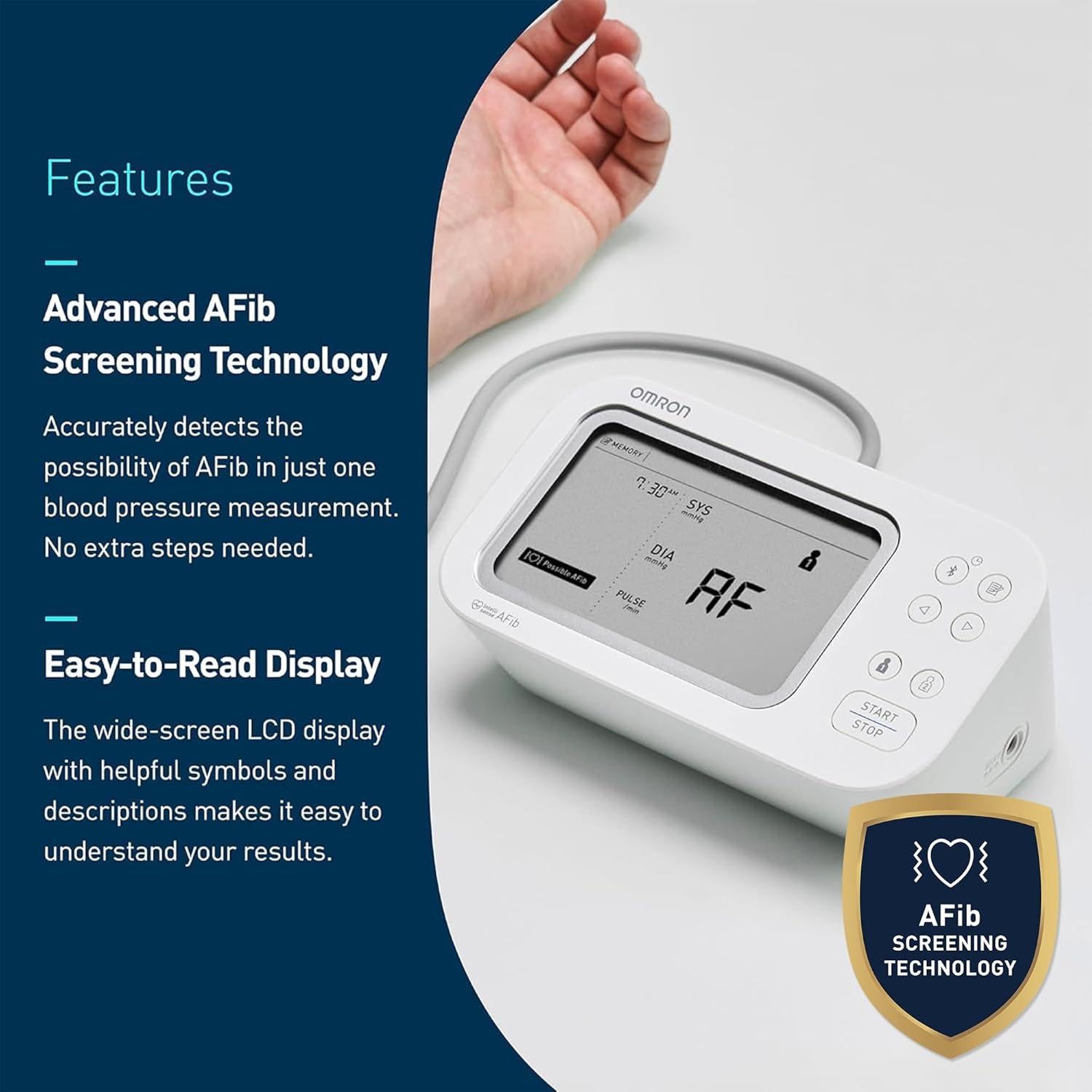 Monitor de Presión Arterial OMRON Gold - Detección AFib y Bluetooth