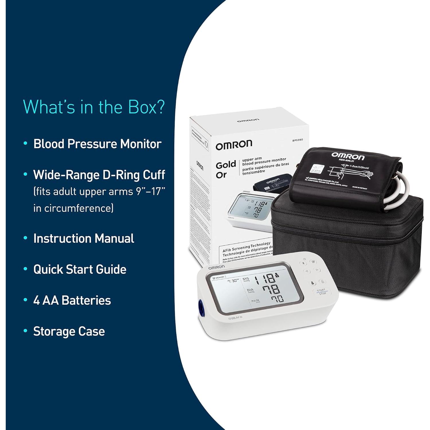 Monitor de Presión Arterial OMRON Gold - Detección AFib y Bluetooth