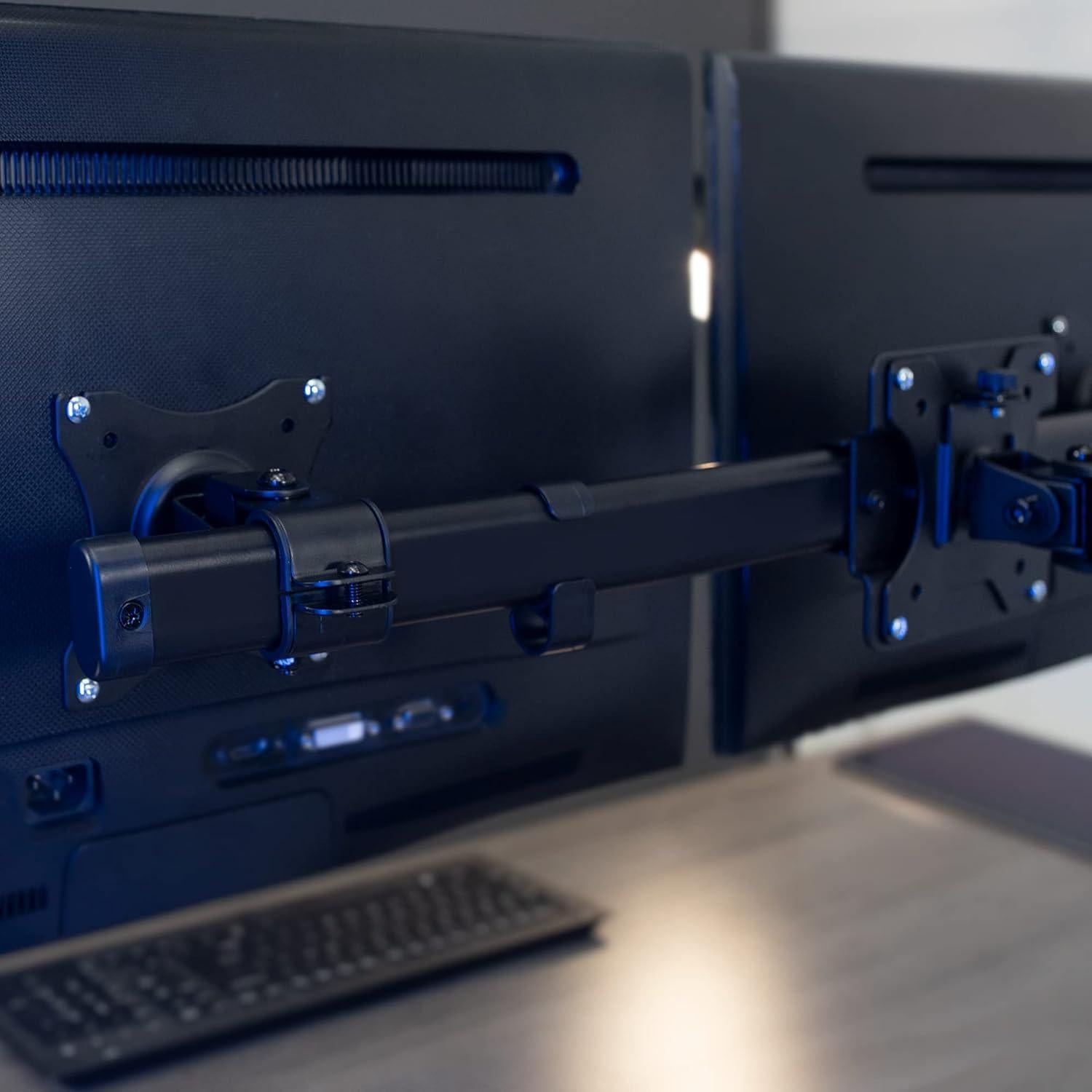 Adaptador Soporte VESA Doble VIVO MOUNT-VW02A 2 Monitores 27"