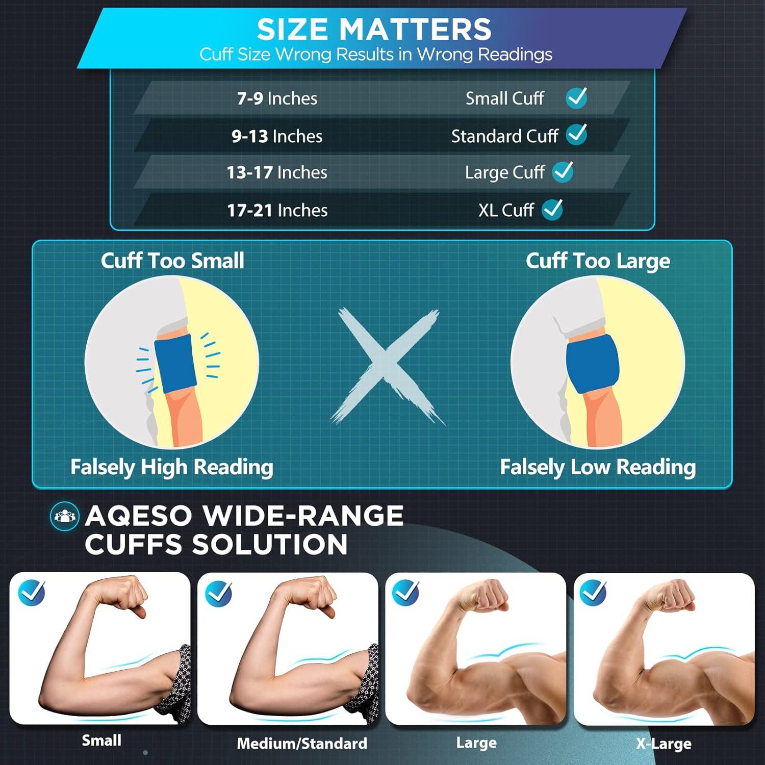 Monitor de Presión Arterial AQESO U80BH con 3 Manguitos
