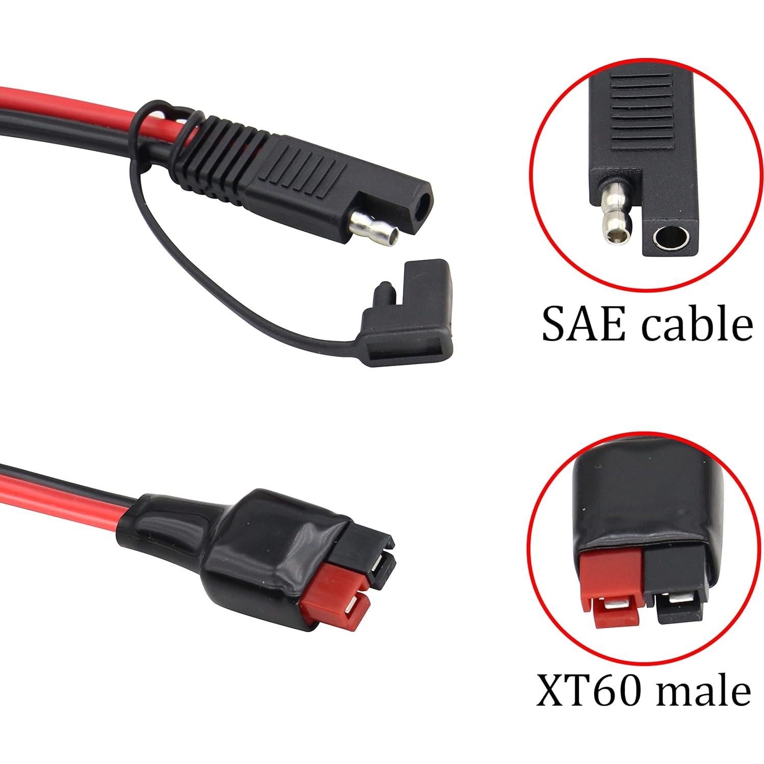 Adaptador Solar SAE 12AWG a Anderson 60cm HCFeng