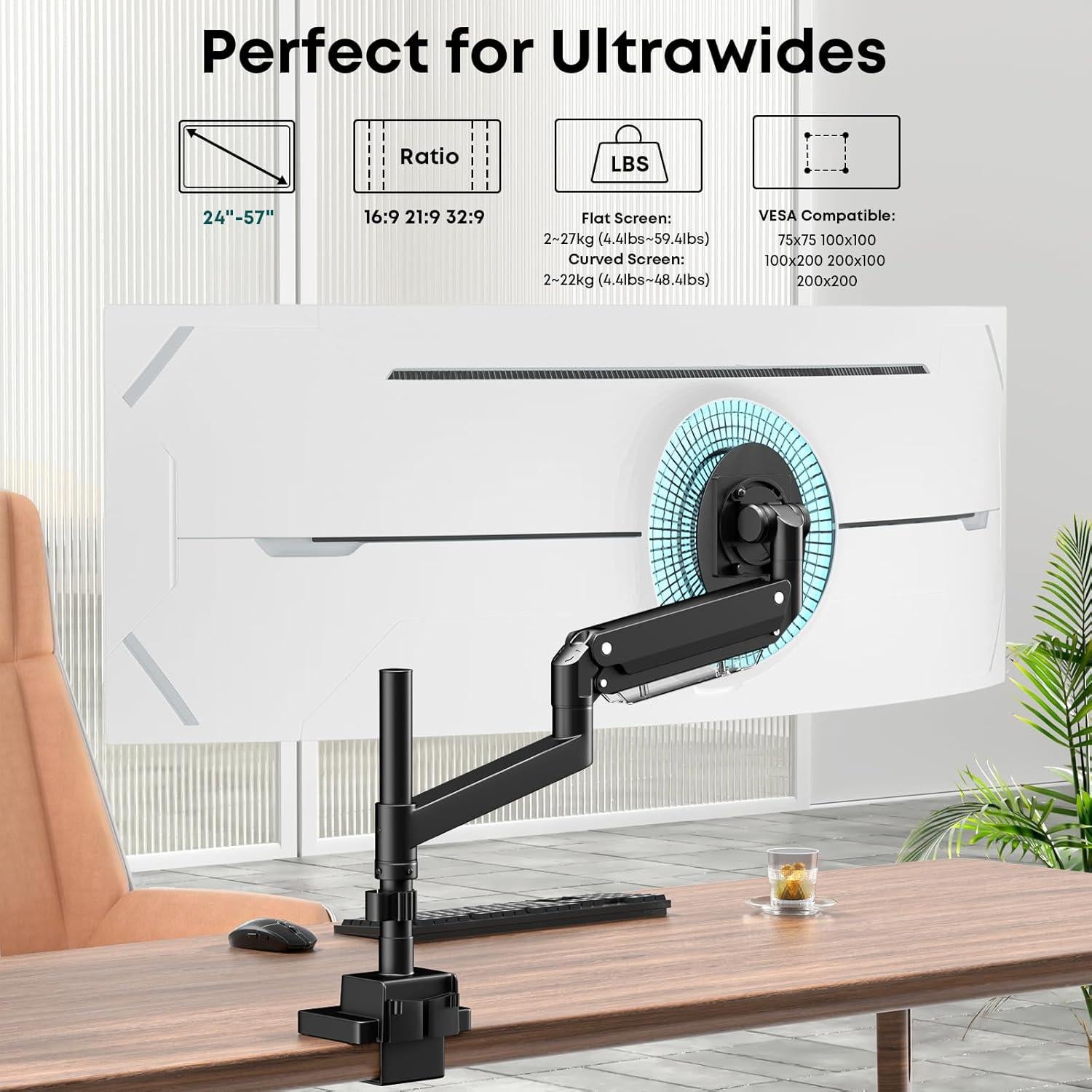 Soporte de Monitor Putilsen Mount Ajustable 24-57" Negro