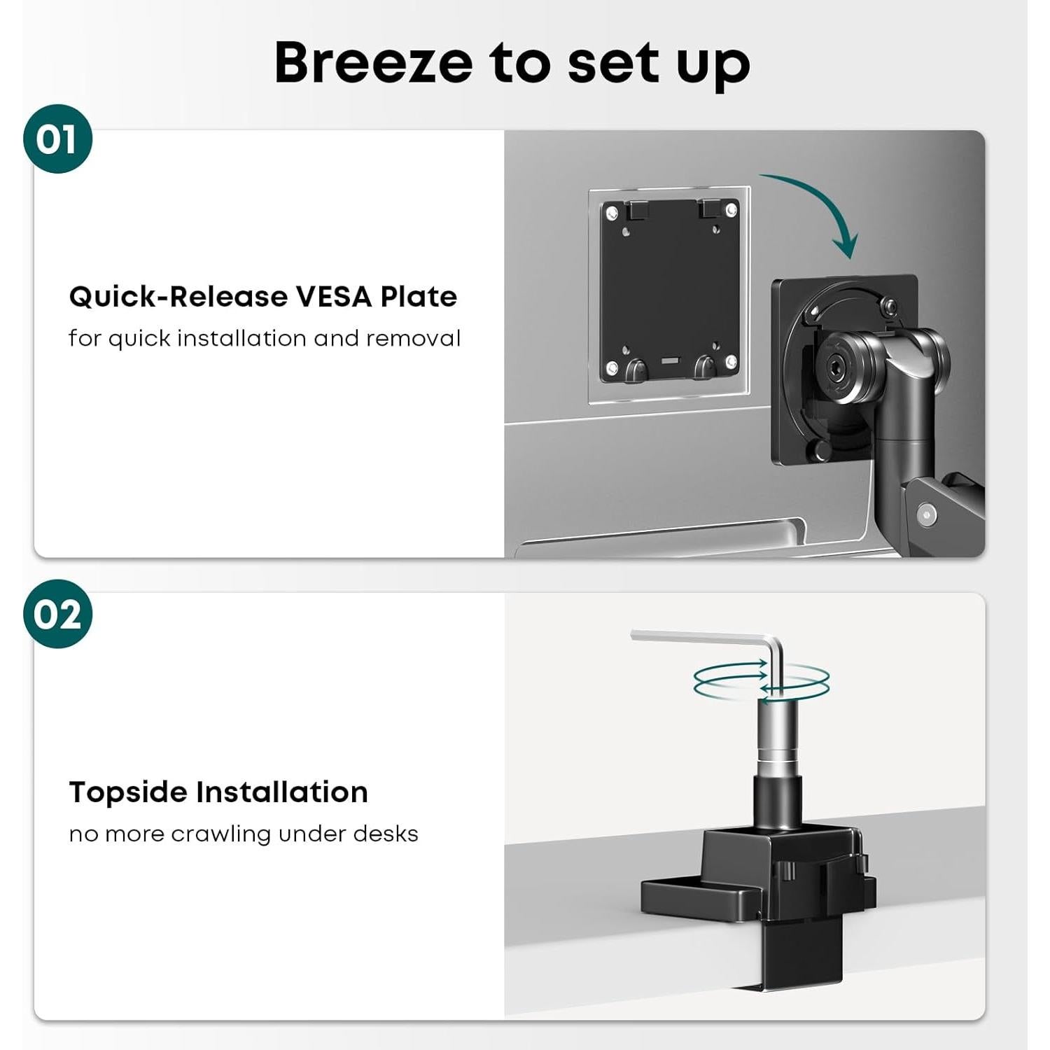 Soporte de Monitor Putilsen Mount Ajustable 24-57" Negro