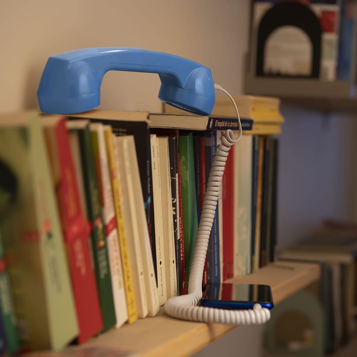 Auricular Retro Opis 60s Micro USB-C y 3.5mm Azul