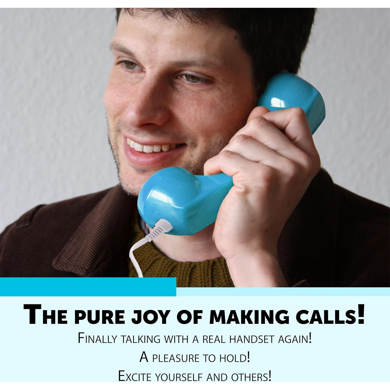 Auricular Retro Opis 60s Micro USB-C y 3.5mm Azul