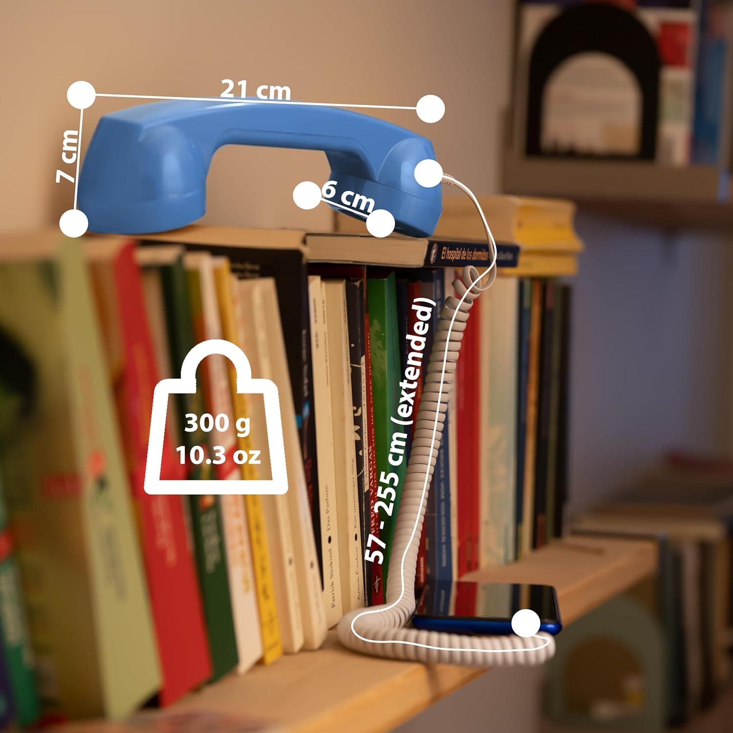 Auricular Retro Opis 60s Micro USB-C y 3.5mm Azul