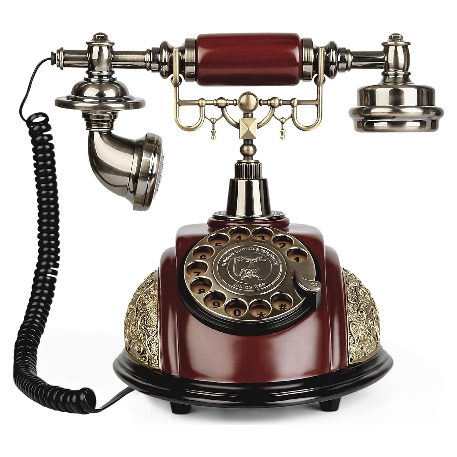 Sangyn Vintage Phone Retro Rotary Landline Phone Antique Telephone Old Fashioned Phones for Home House Cafe Bar Star Hotel Decor