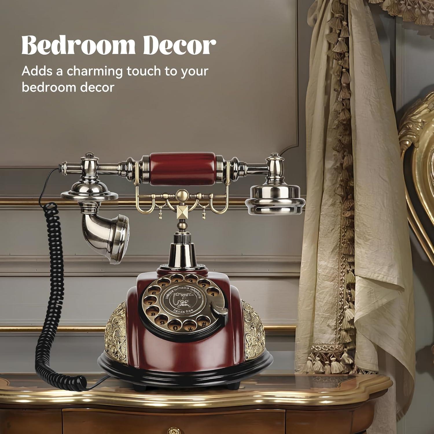 Sangyn Vintage Phone Retro Rotary Landline Phone Antique Telephone Old Fashioned Phones for Home House Cafe Bar Star Hotel Decor