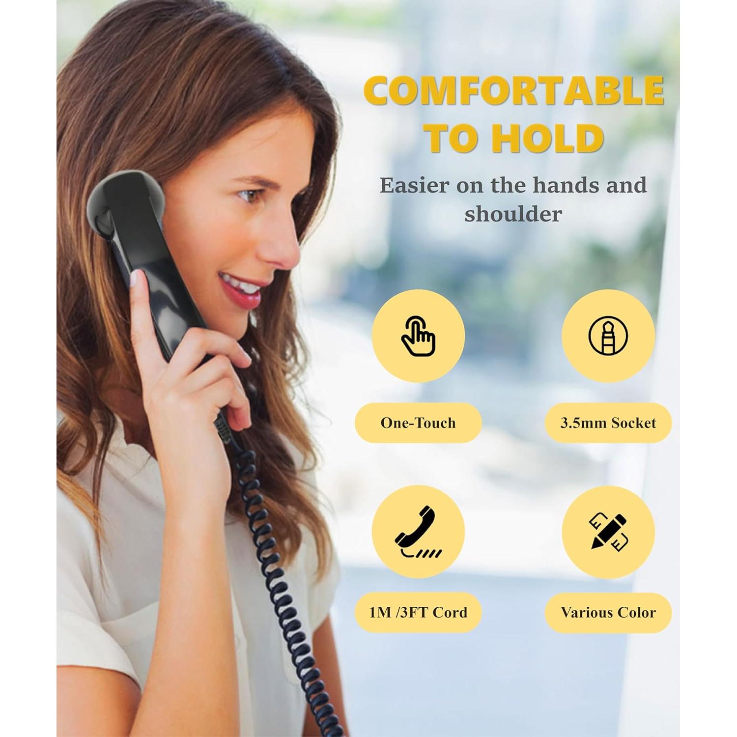 Auricular Retro Jiawu para Teléfono Móvil 3.5mm Negro