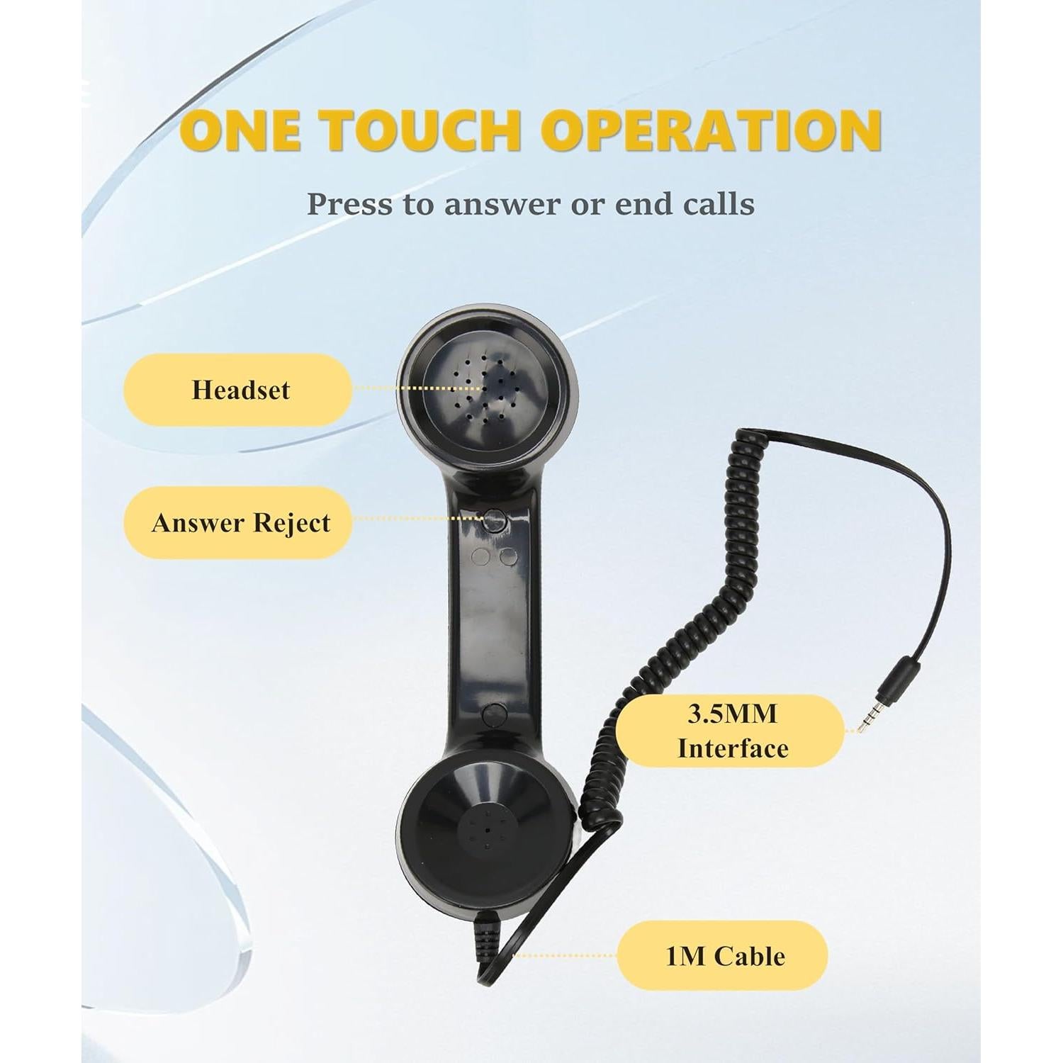 Auricular Retro Jiawu para Teléfono Móvil 3.5mm Negro