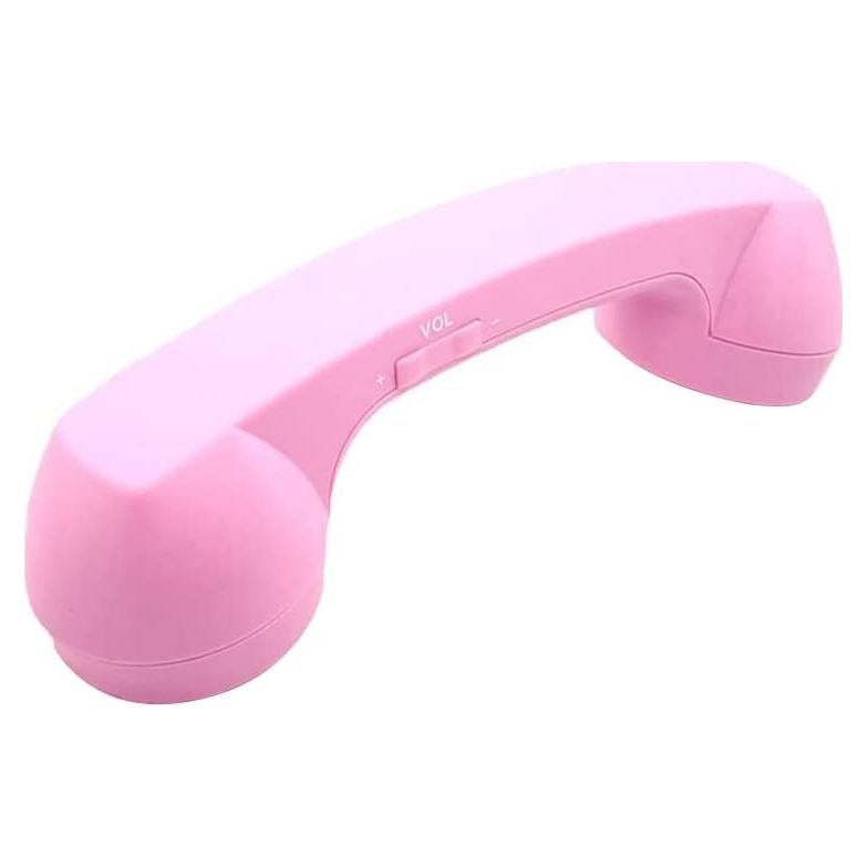 Retro Phone Handset with Wireless Bluetooth and USB Handsets for Cell Phones Radiation-Proof Comfortable Call (Pink)