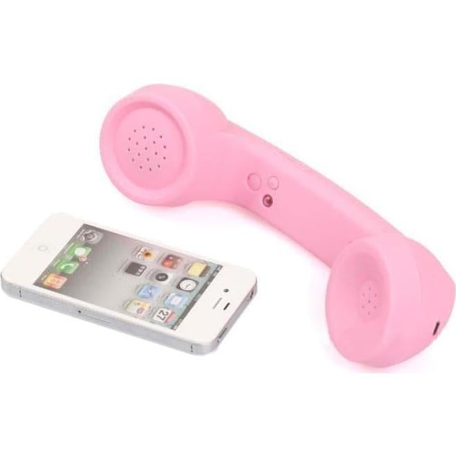 Retro Phone Handset with Wireless Bluetooth and USB Handsets for Cell Phones Radiation-Proof Comfortable Call (Pink)