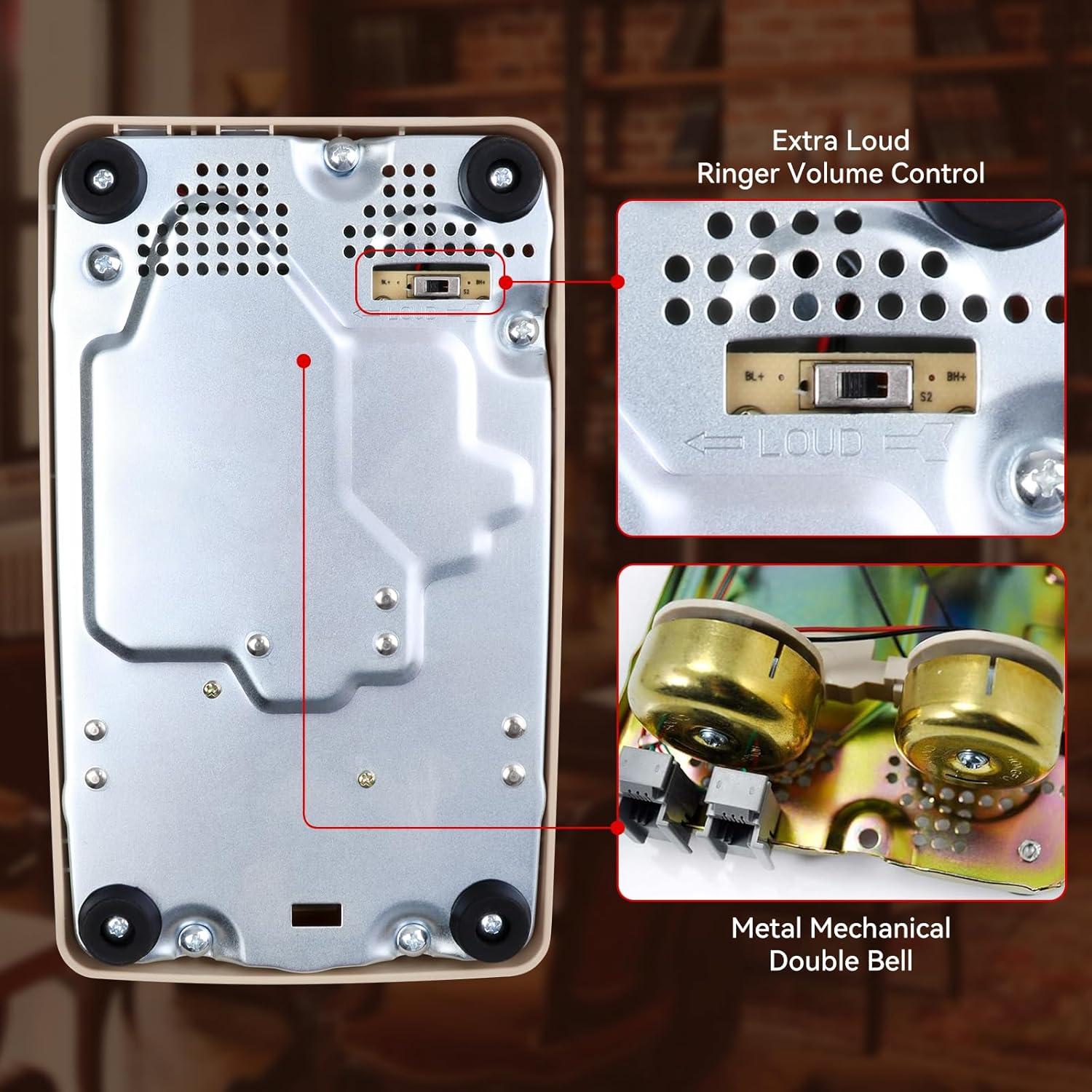 Teléfono de Cuerda Vintage Sangyn Beige con Timbre Mecánico