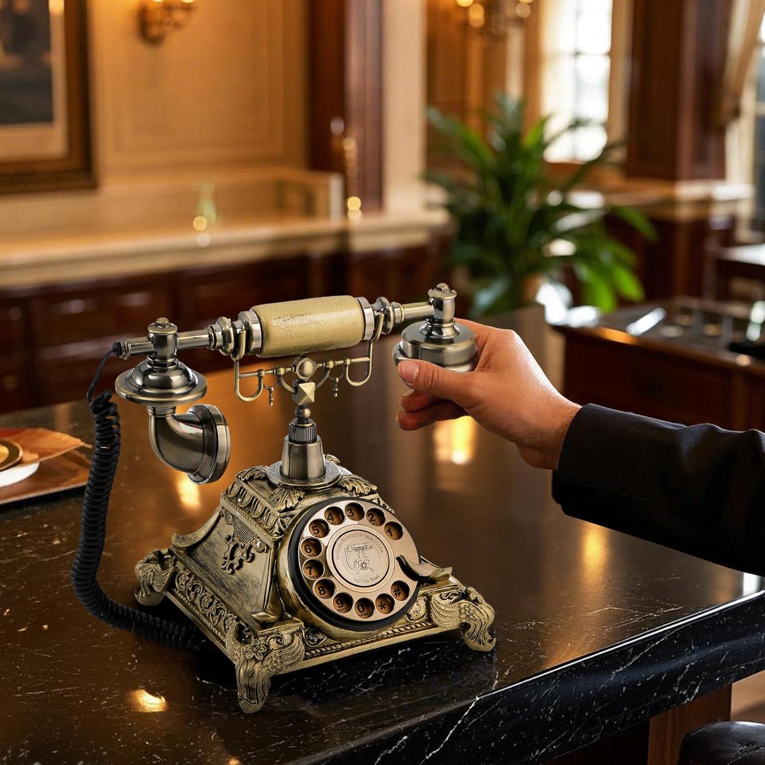 Teléfono Rotatorio Vintage Jucoan, Decoración Retro Funcional