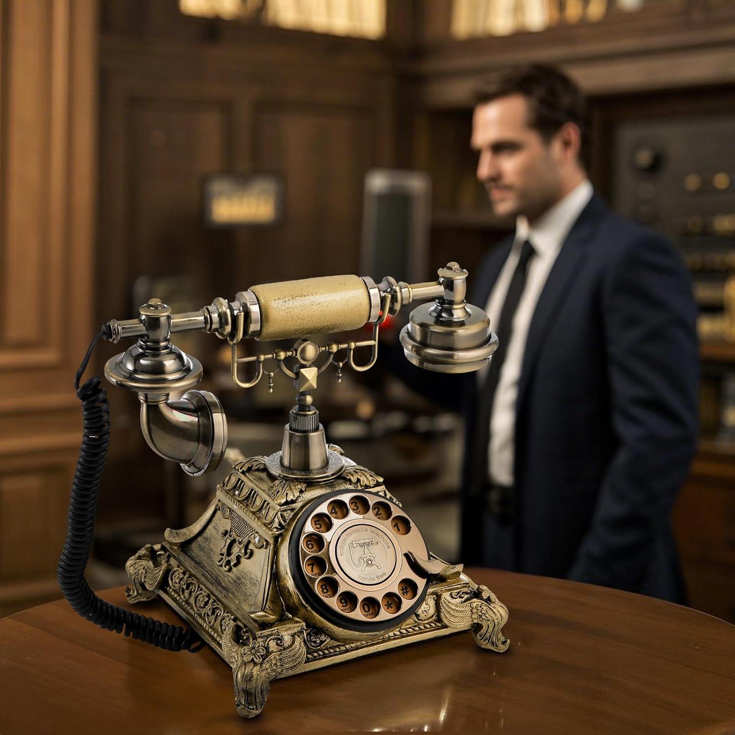 Teléfono Rotatorio Vintage Jucoan, Decoración Retro Funcional