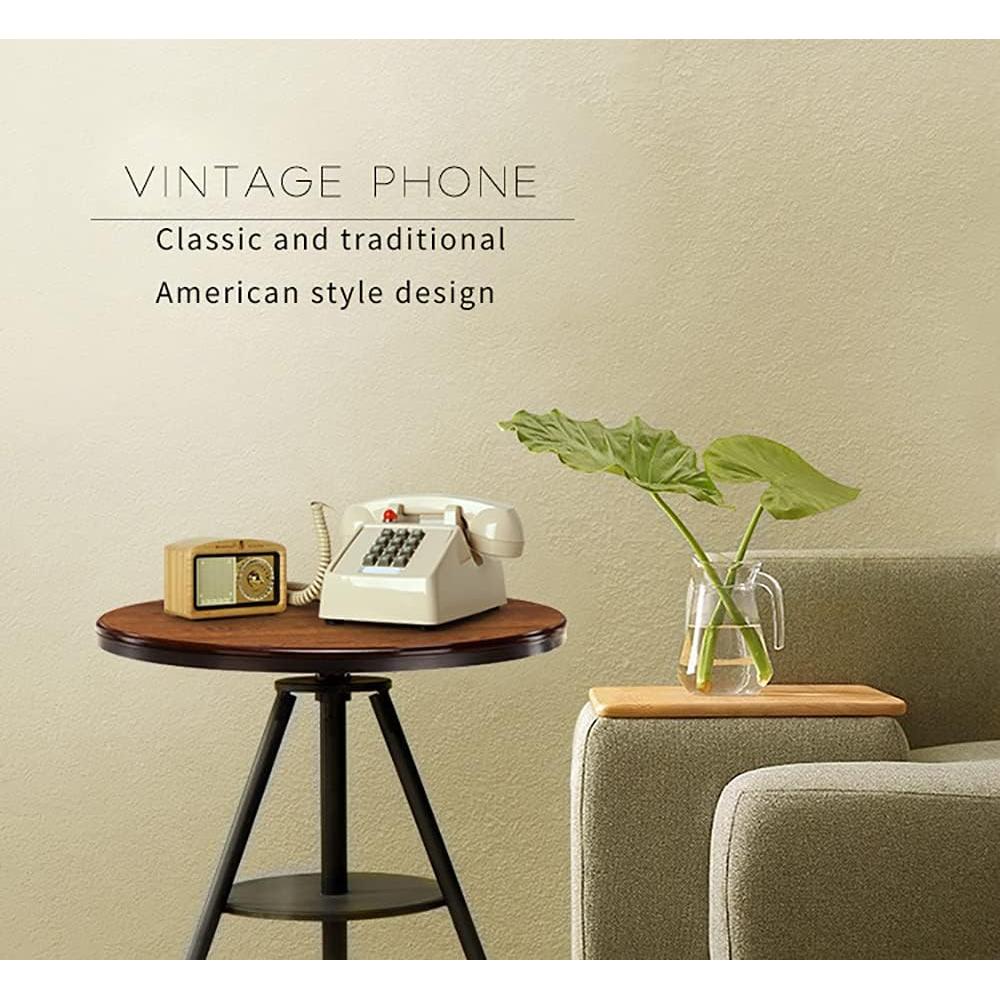 Teléfono de Línea Fija Vintage SOUJOY Beige con Timbre Fuerte