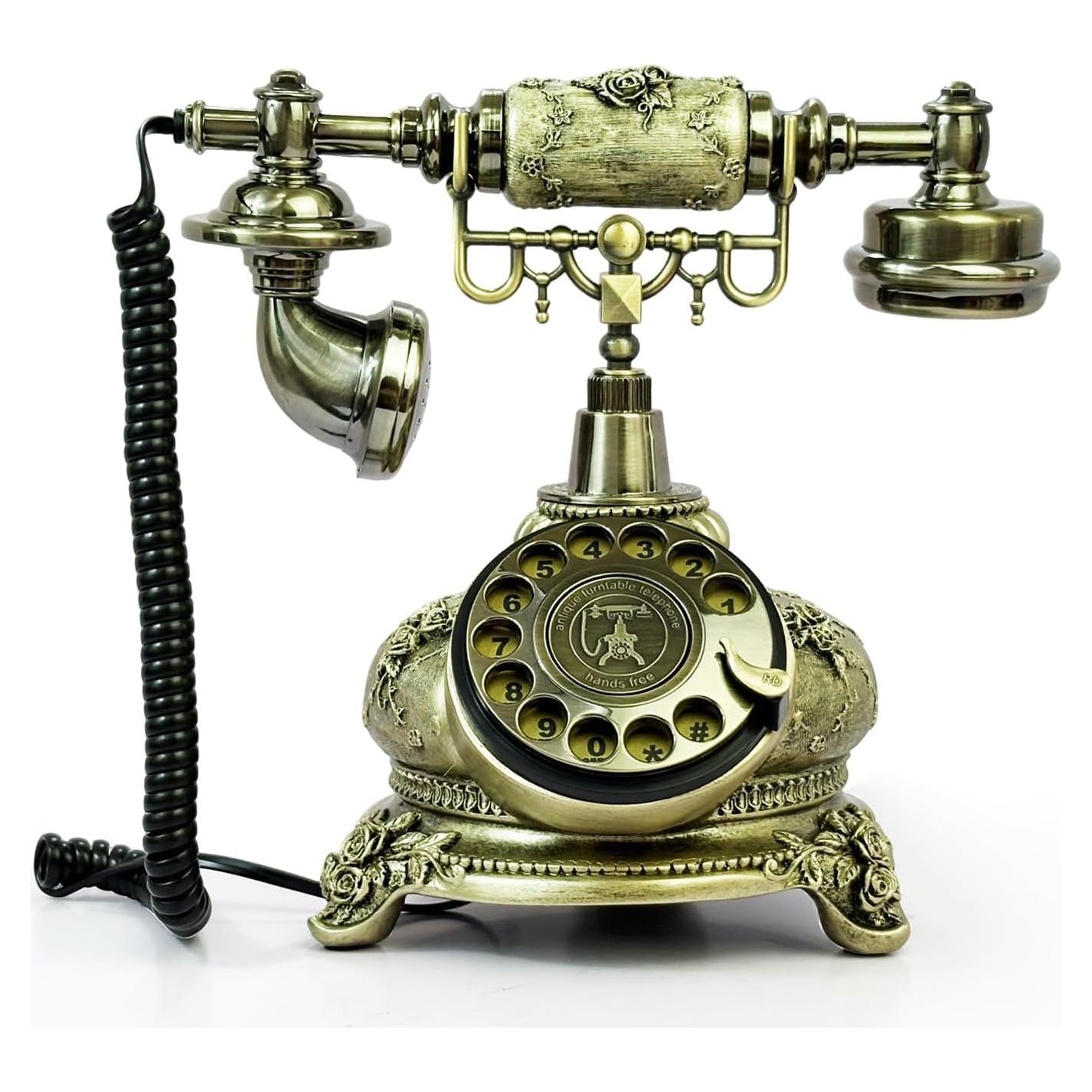 Teléfono Retro Vintage TelPal X2104B Bronce 2kg Decorativo