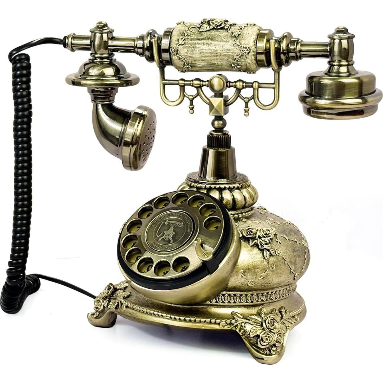 Teléfono Retro Vintage TelPal X2104B Bronce 2kg Decorativo