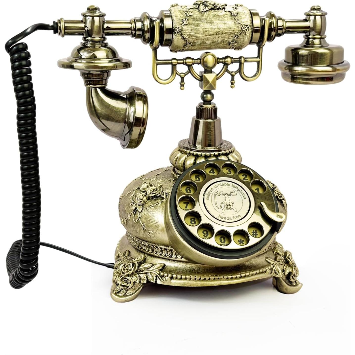 Teléfono Retro Vintage TelPal X2104B Bronce 2kg Decorativo