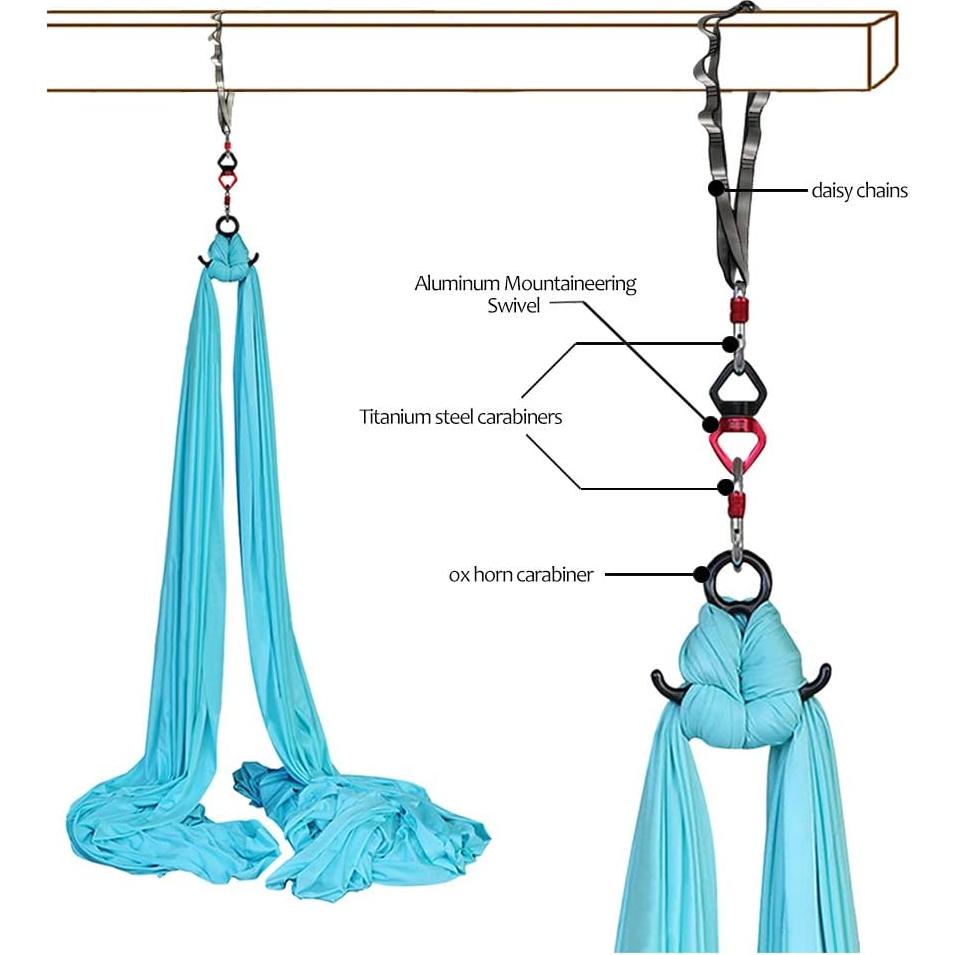 Conjunto de Telas Aéreas SYCYKA 10m x 2.8m para Yoga y Acrobacia