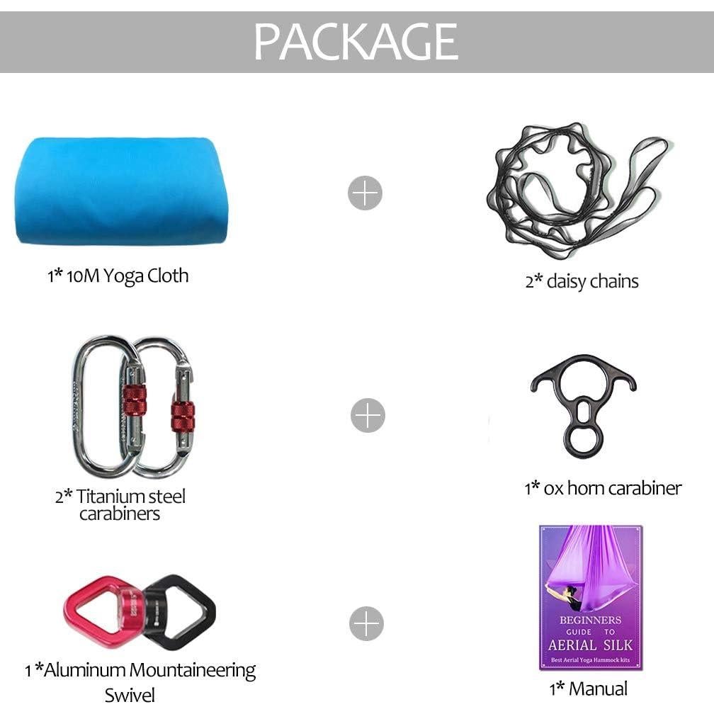 Conjunto de Telas Aéreas SYCYKA 10m x 2.8m para Yoga y Acrobacia