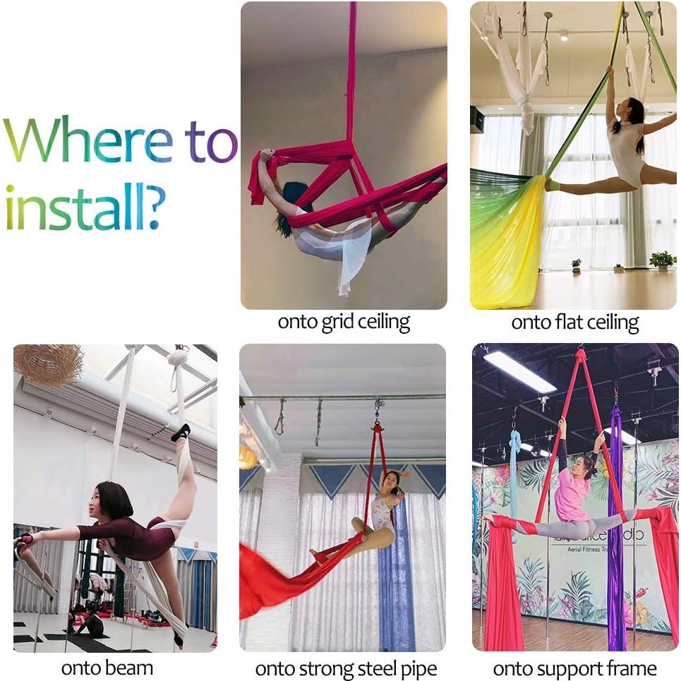 Conjunto de Telas Aéreas SYCYKA 10m x 2.8m para Yoga y Acrobacia