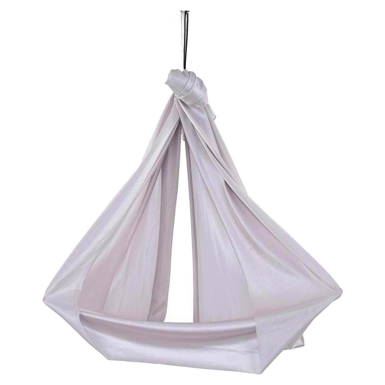 FTVOGUE Aerial Yoga Hammock 39.4 x 110.2inch Breathable Relieve Pain Children's Elastic Hammock for Yoga Children Use Yoga Inversion Exercises(Grey)