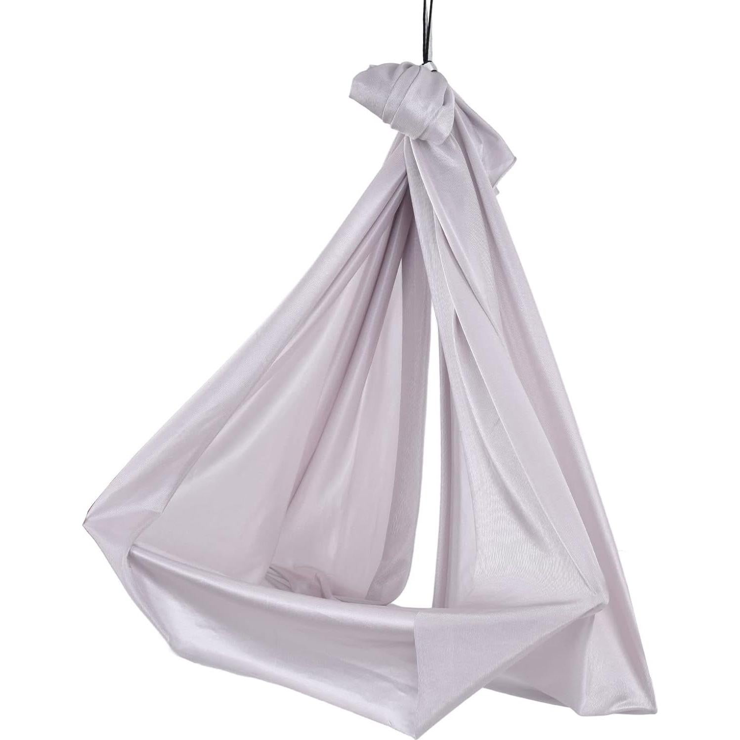 FTVOGUE Aerial Yoga Hammock 39.4 x 110.2inch Breathable Relieve Pain Children's Elastic Hammock for Yoga Children Use Yoga Inversion Exercises(Grey)