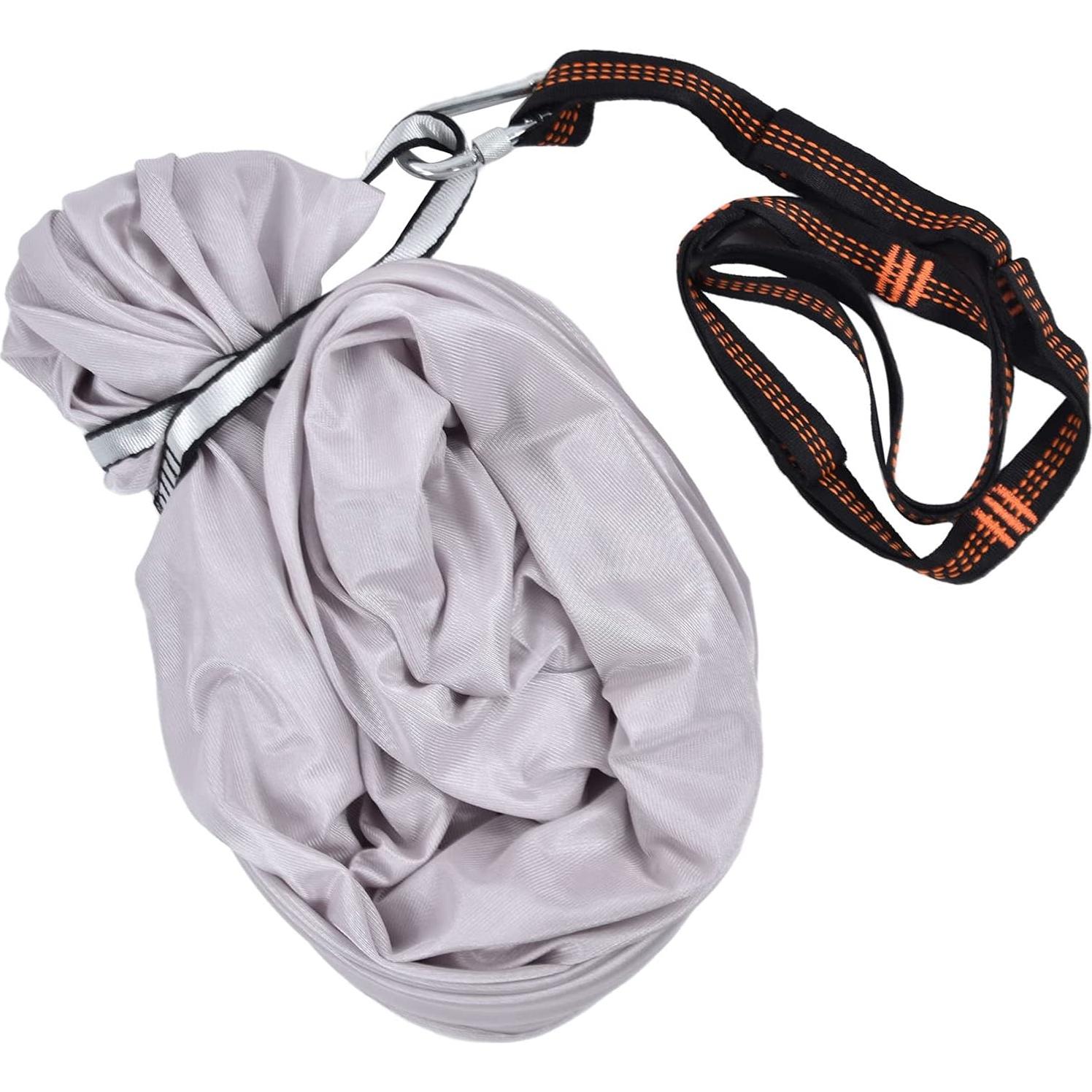 FTVOGUE Aerial Yoga Hammock 39.4 x 110.2inch Breathable Relieve Pain Children's Elastic Hammock for Yoga Children Use Yoga Inversion Exercises(Grey)