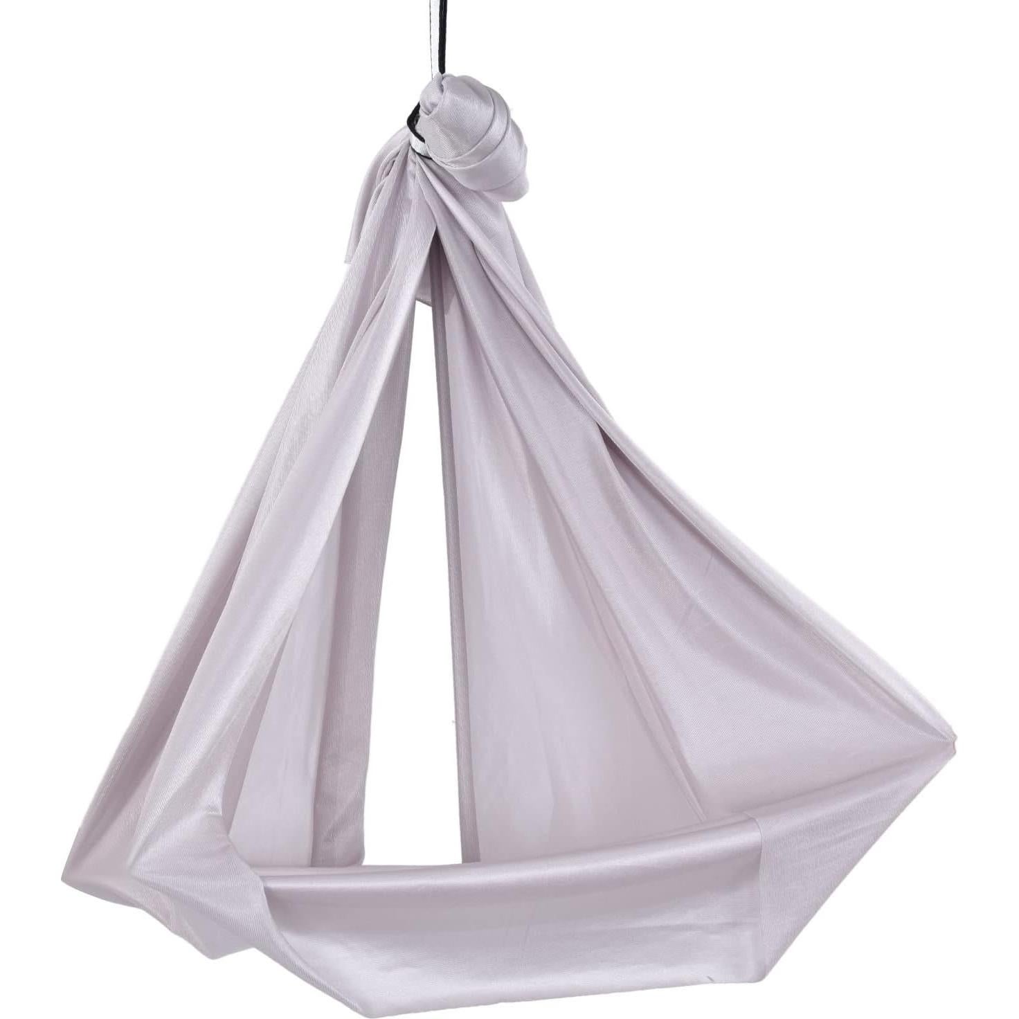 FTVOGUE Aerial Yoga Hammock 39.4 x 110.2inch Breathable Relieve Pain Children's Elastic Hammock for Yoga Children Use Yoga Inversion Exercises(Grey)