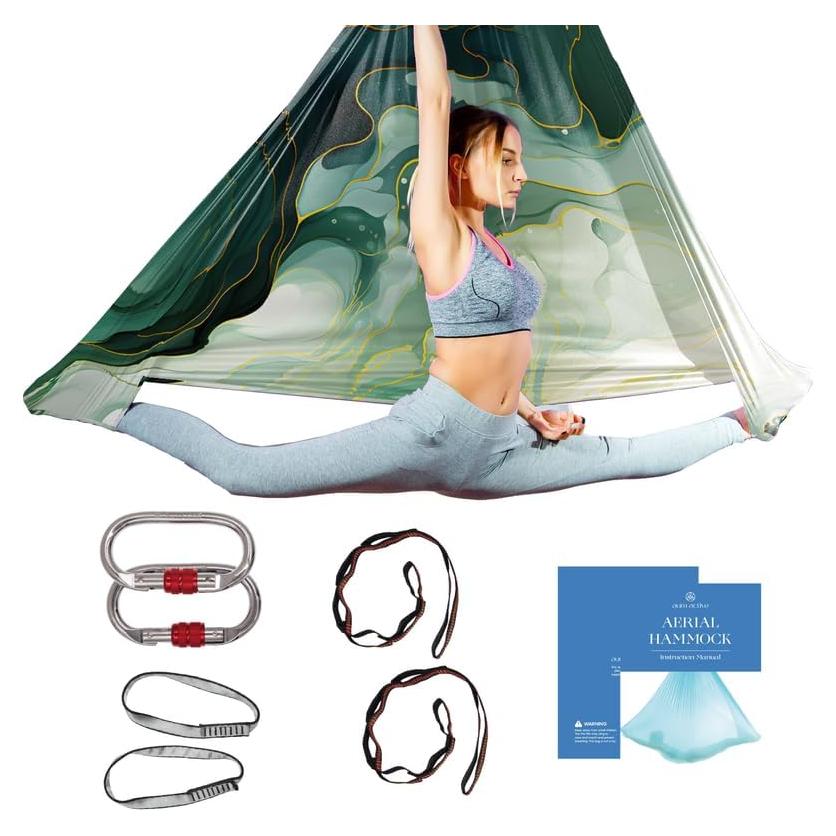 Hamaca de Yoga Aéreo Aum Active Jade-Ombre 3.96x2.74m