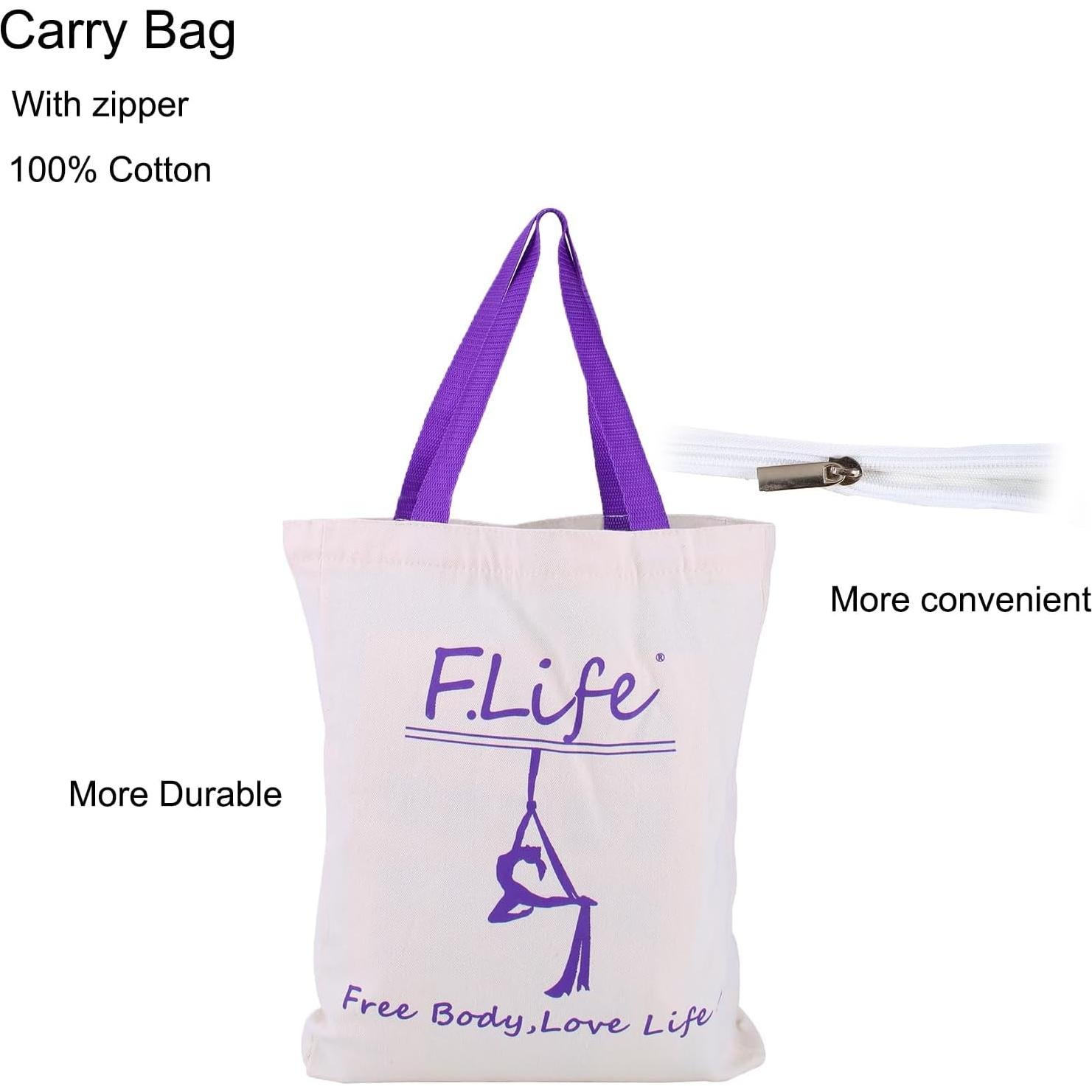 Hamaca de Yoga Aéreo F.Life 6.5 m Nylon Antigravedad Turquesa