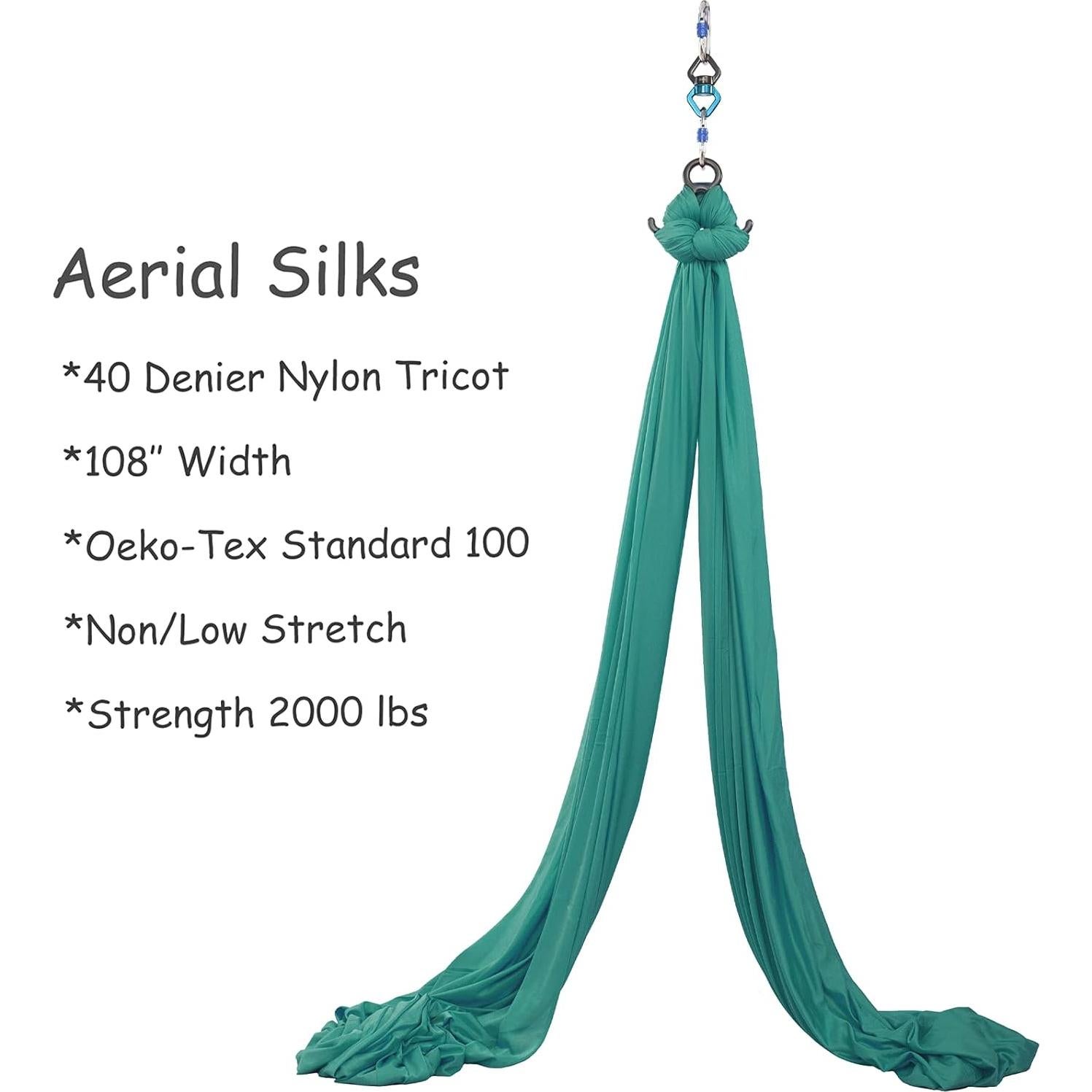 Columpio de Yoga Aéreo SKYPHAROS Verde Emerald 10.3m