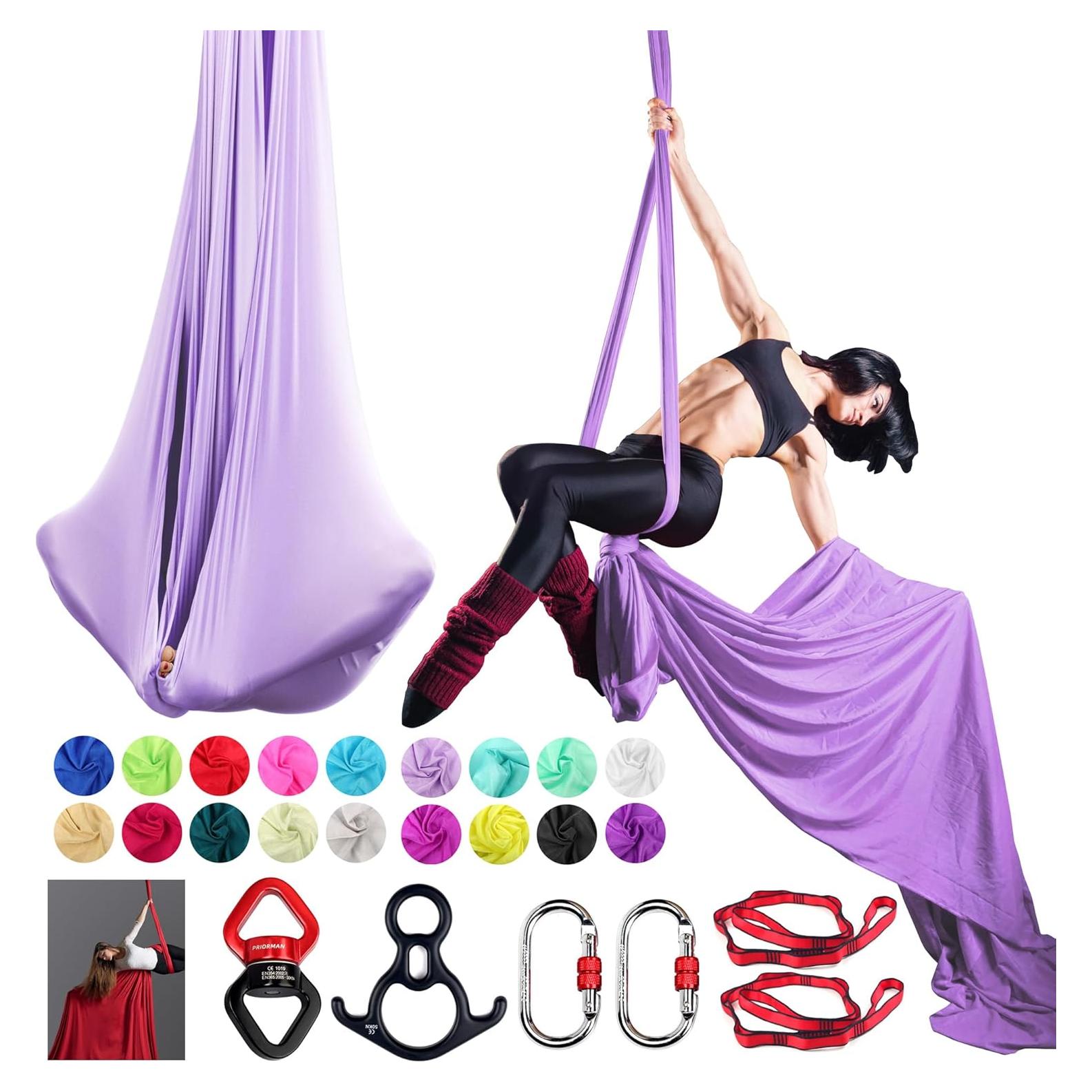 Hamaca de Yoga Aéreo PRIORMAN 8.23m Tela de Bajo Estiramiento