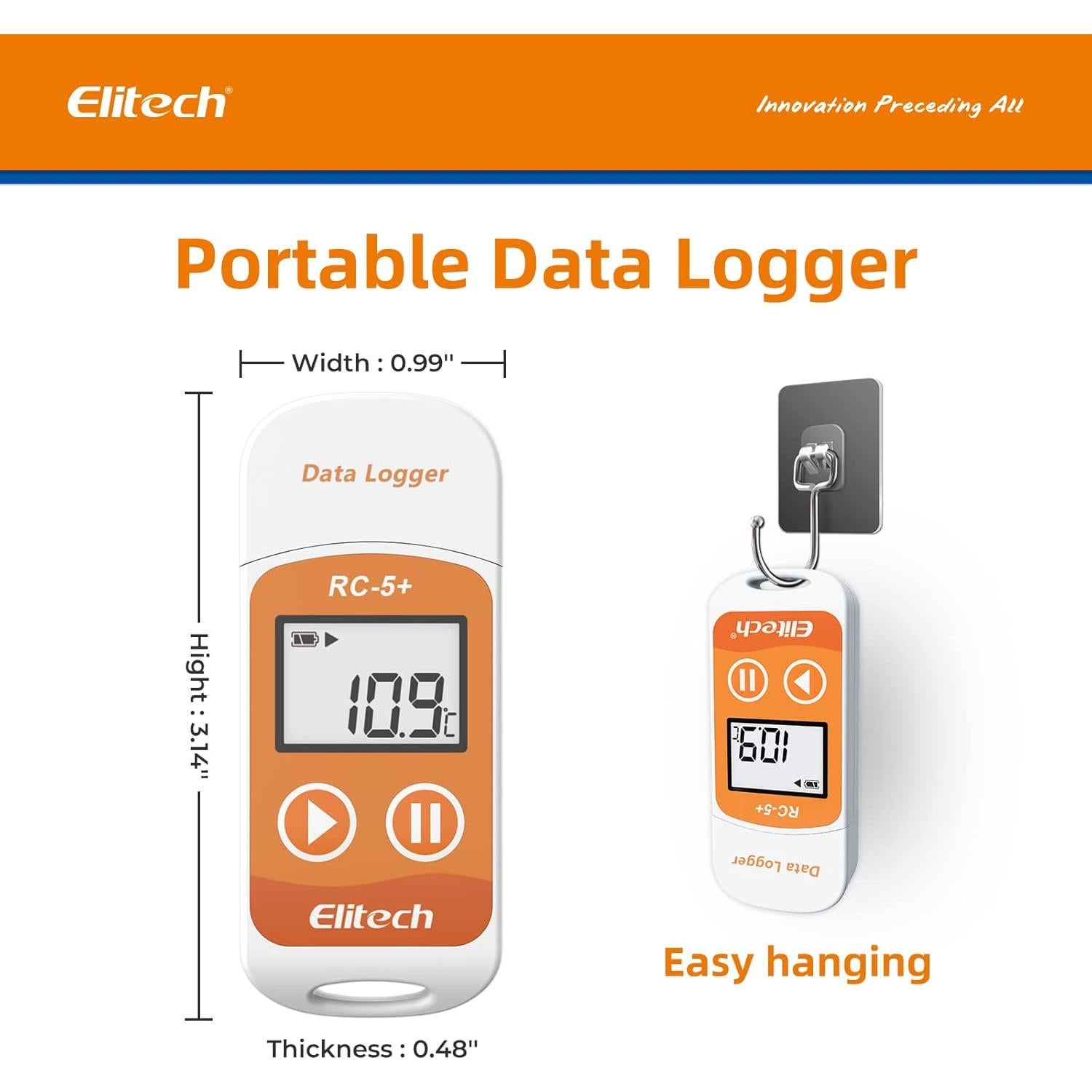 Registrador de Datos Elitech RC-5+ Termómetro USB -30°C a +70°C
