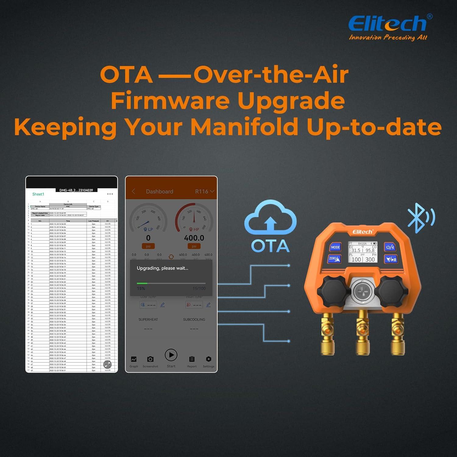 Manómetro Digital Elitech DMG-4B con App y Actualización OTA