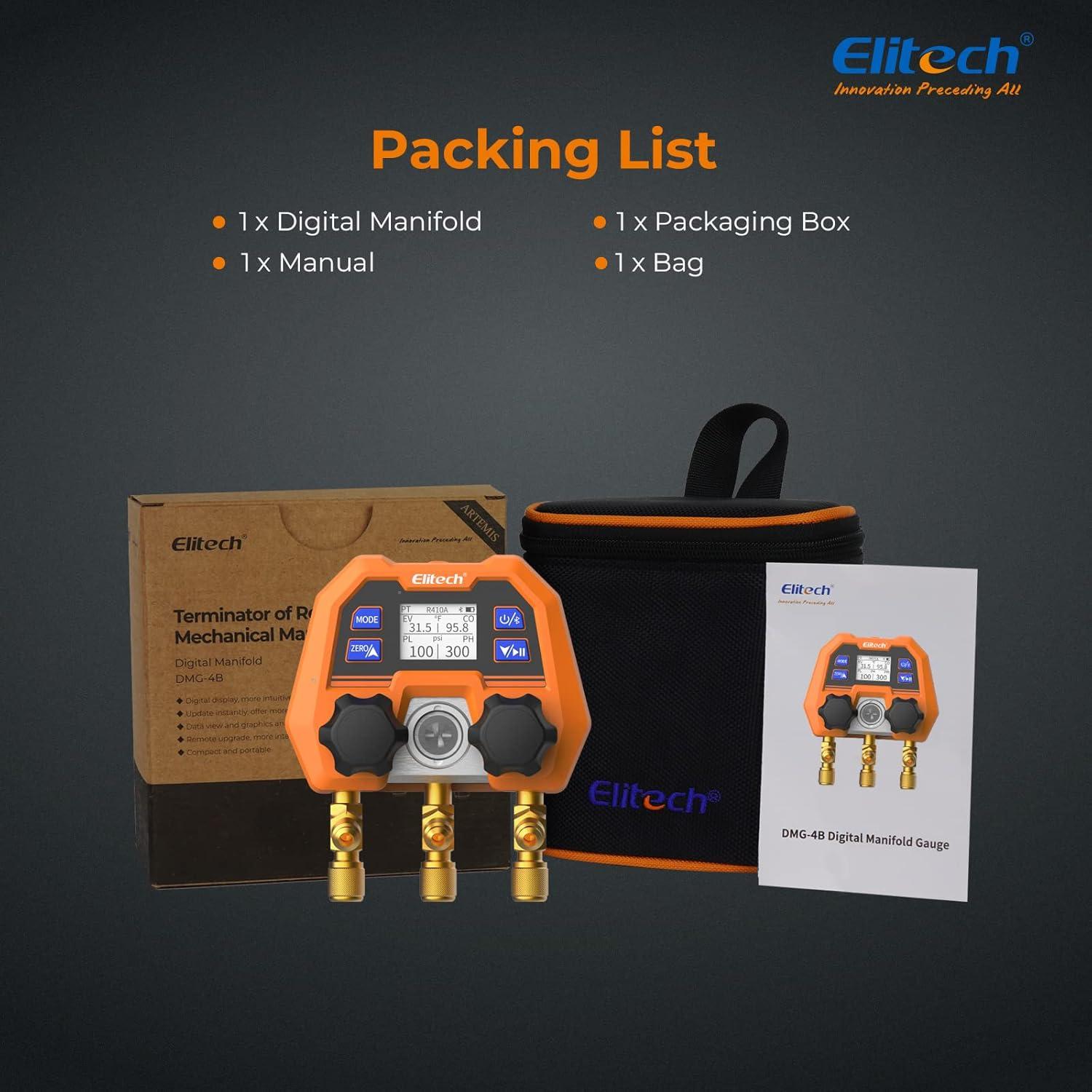 Manómetro Digital Elitech DMG-4B con App y Actualización OTA