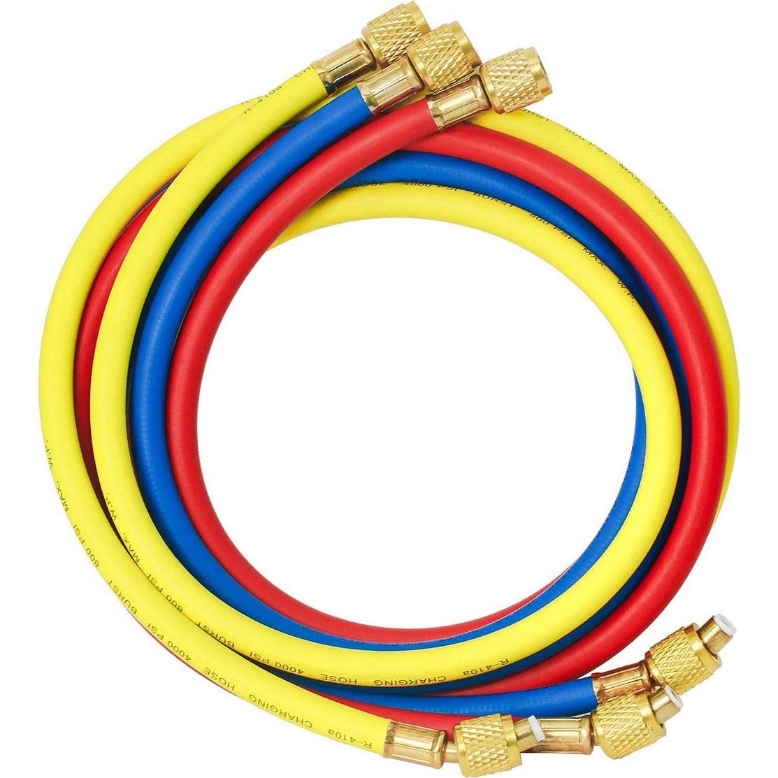 Juego de 3 Mangueras de Carga Elitech 150cm R134a R404a R12 R22