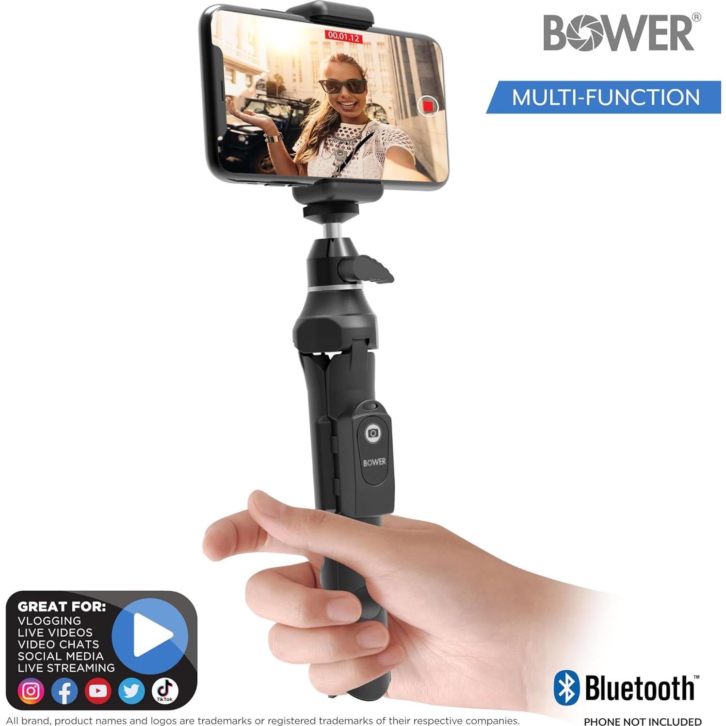 Trípode Selfie Stick Bower Multipod 6-en-1 con Obturador Remoto