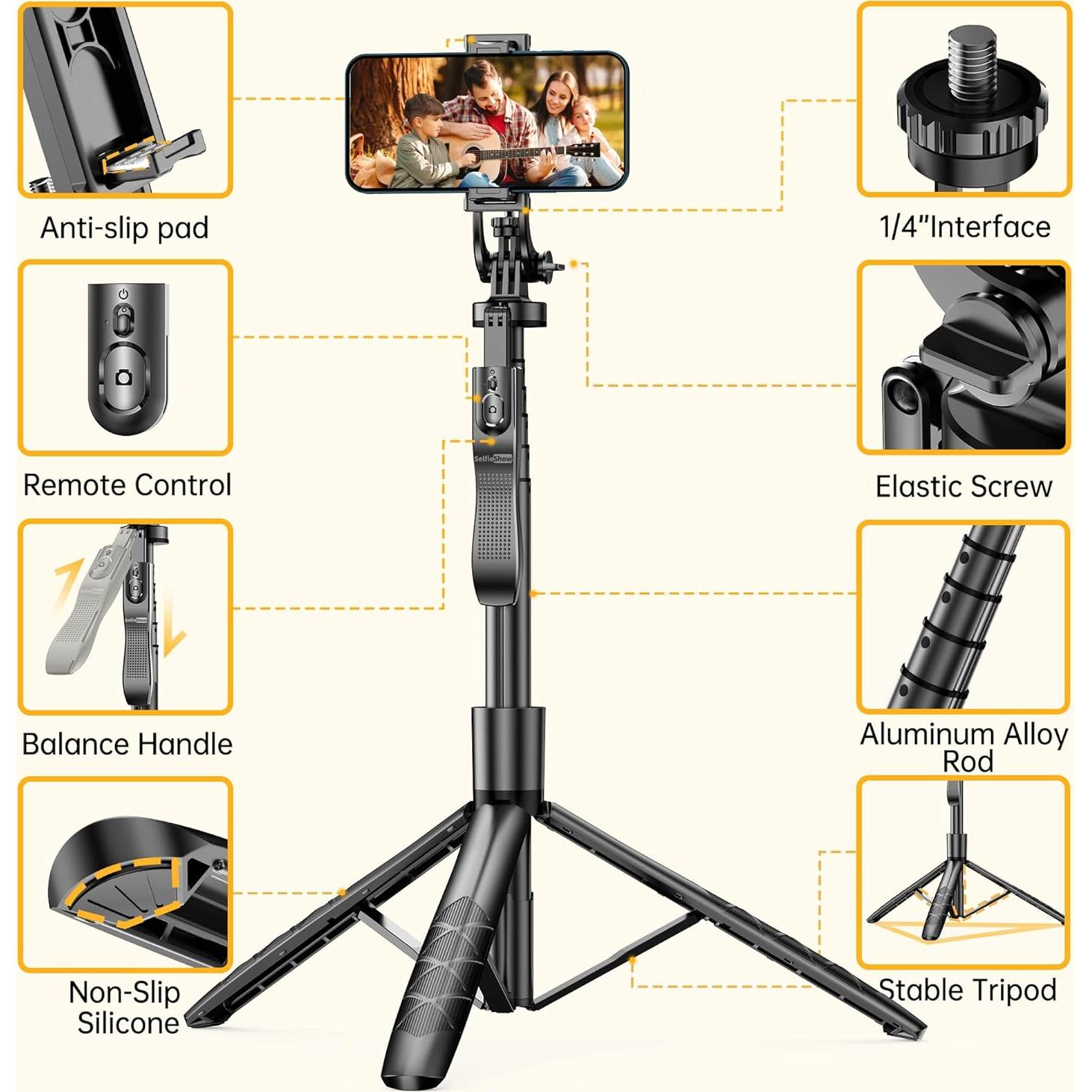 Trípode Selfie 156 cm LDP con Control Remoto Inalámbrico