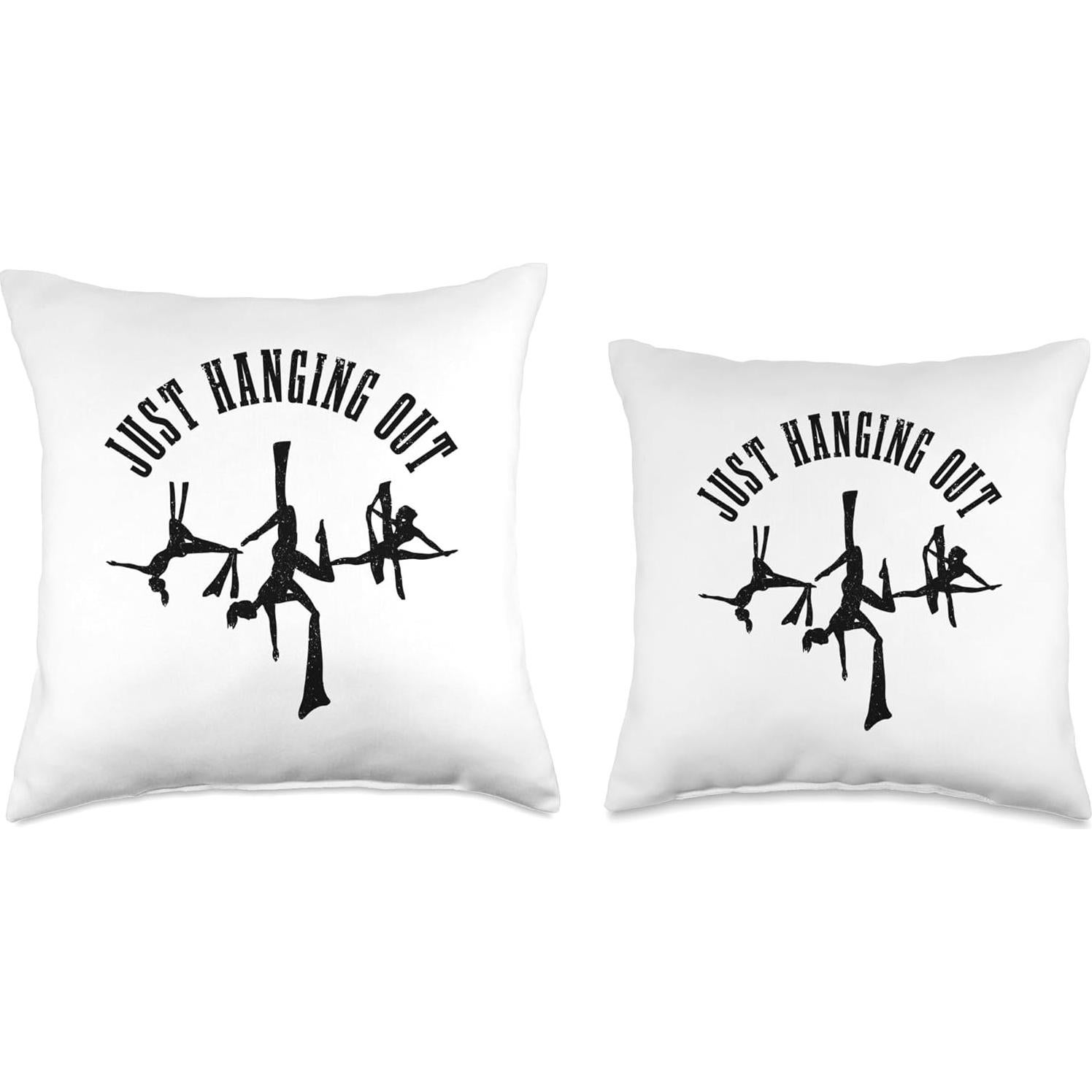Aerial Silks Just Hanging Out Acrobatics Funny Throw Pillow, 18x18, Multicolor