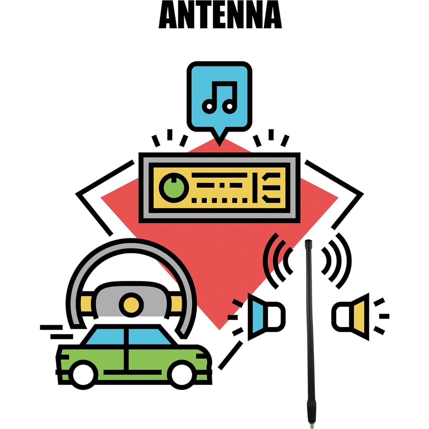 Antena de Goma Flexible 20 cm DC 12V X AUTOHAUX para Dodge