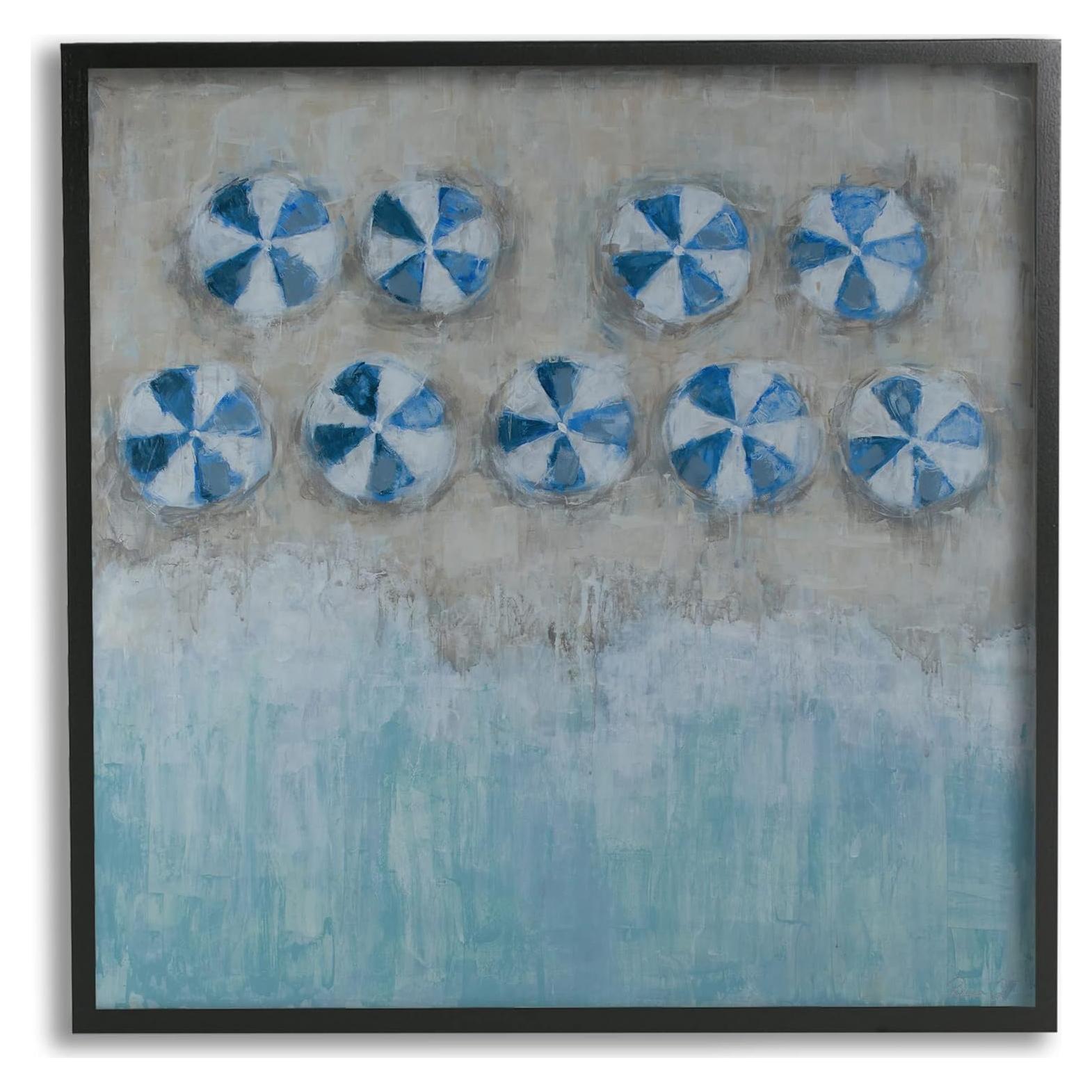 Cuadro enmarcado Stupell 30.48x30.48 cm Costa Abstracto Azul