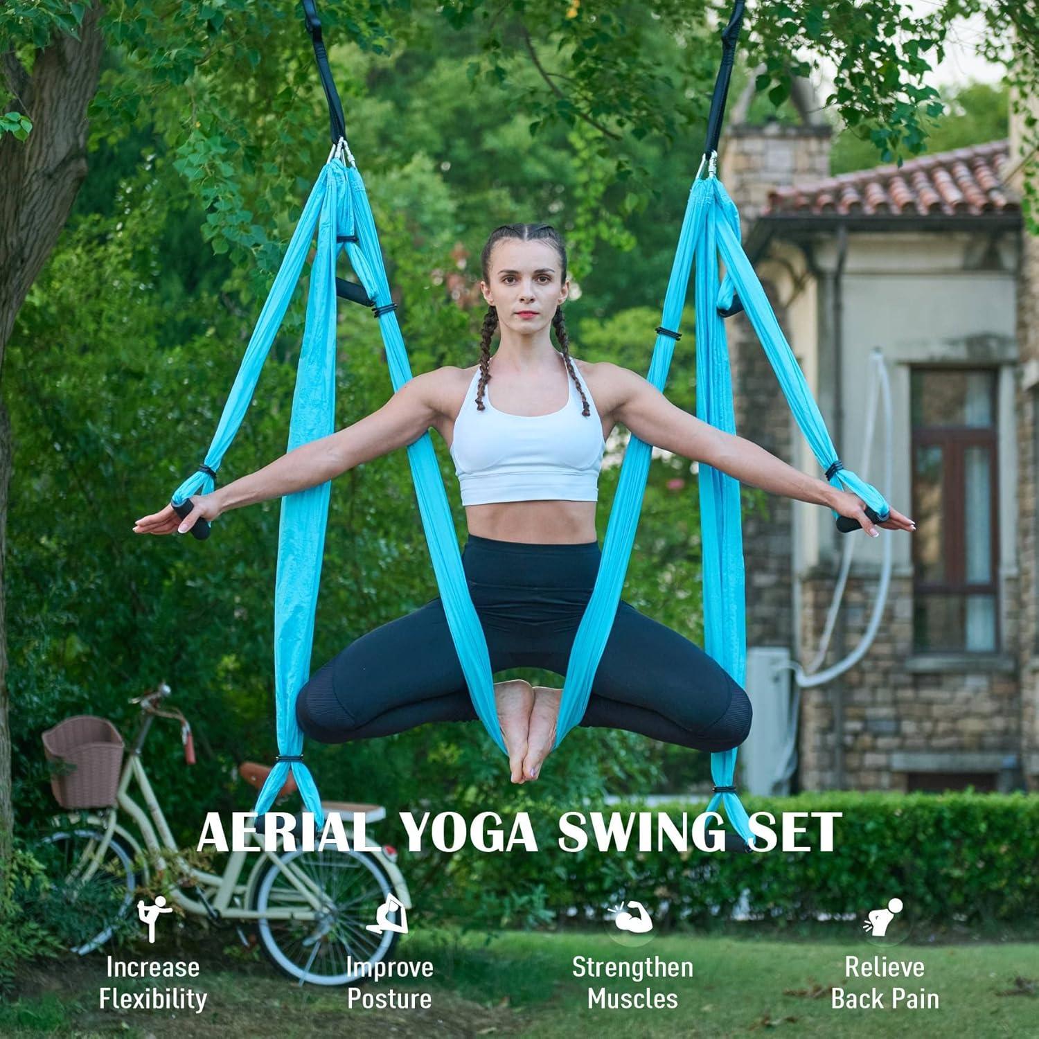 Columpio de Yoga Aéreo ZELUS con Kit de Montaje y Extensiones