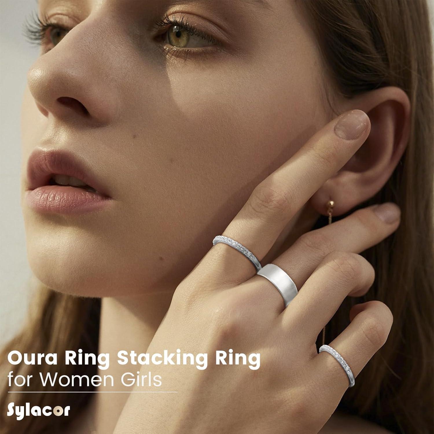 Anillos Apilables Ajustables Baño de Oro 14K para Oura Ring