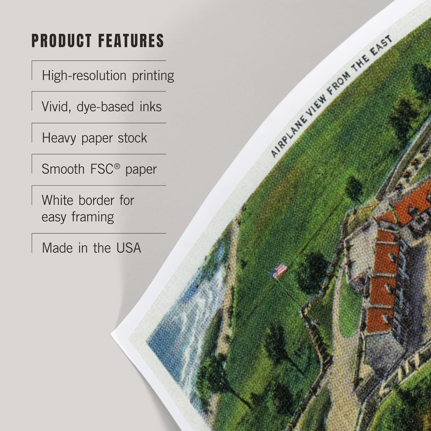 Impresión Artística 30x20 cm Lantern Press Fort Ticonderoga