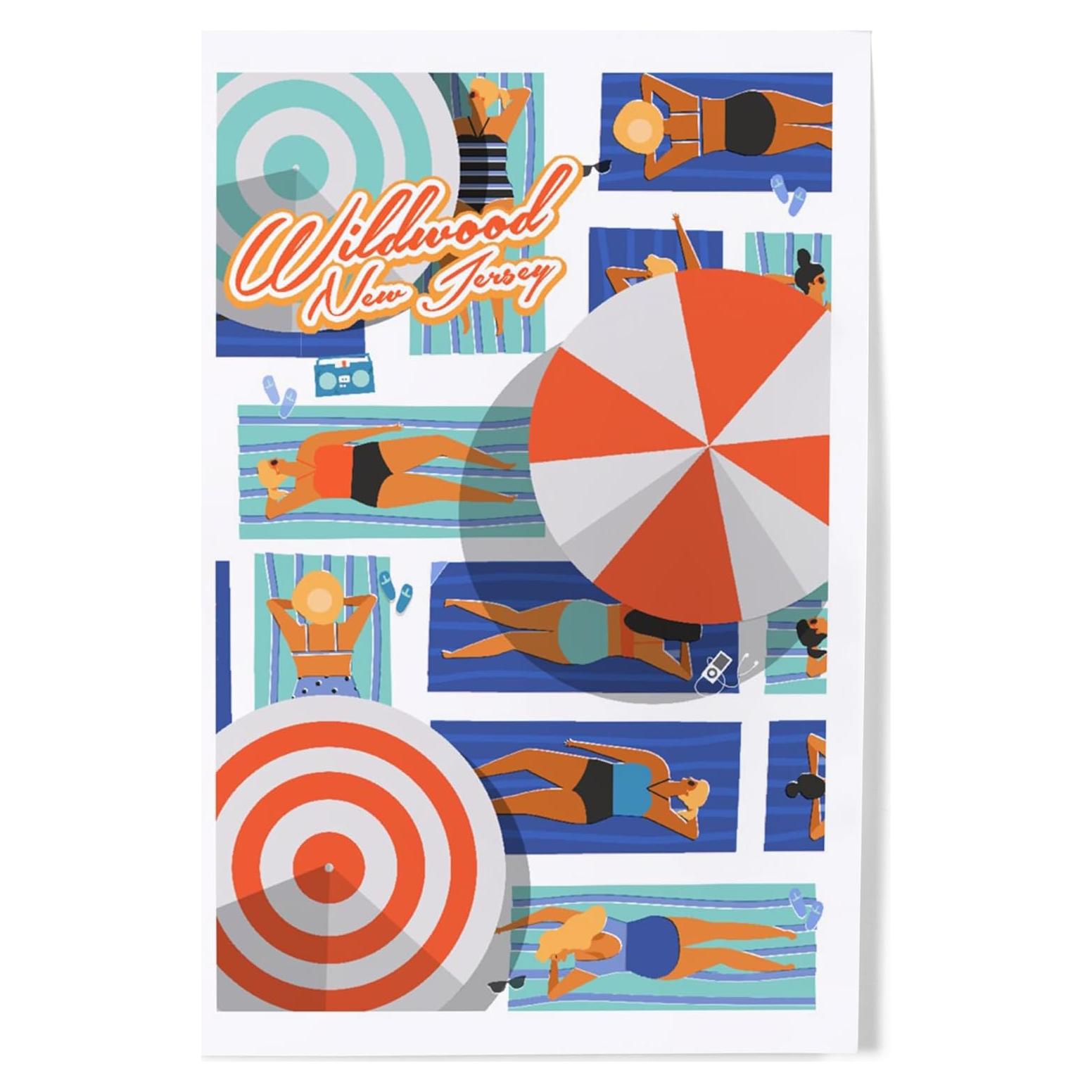 Impresión Artística Lantern Press 20x30 cm Playa Wildwood